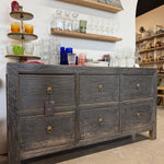 FLOOR MODEL - Reid Reclaimed Wood Sideboard - Weathered Black - 6-Drawer FURNITURE - floor model Hauer Market