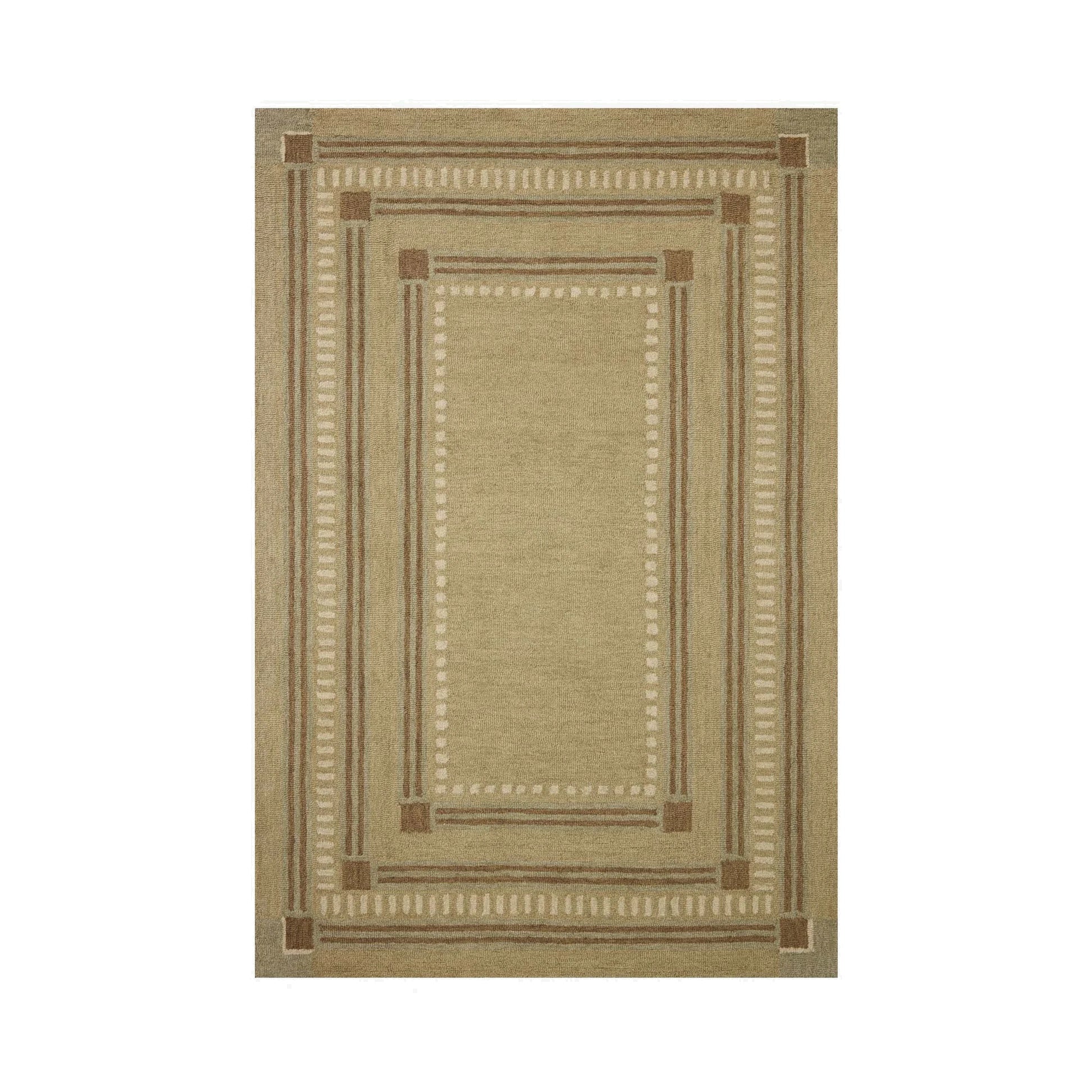 Chris Loves Julia x Loloi Alfie Green / Natural Rug RUGS - wool Loloi