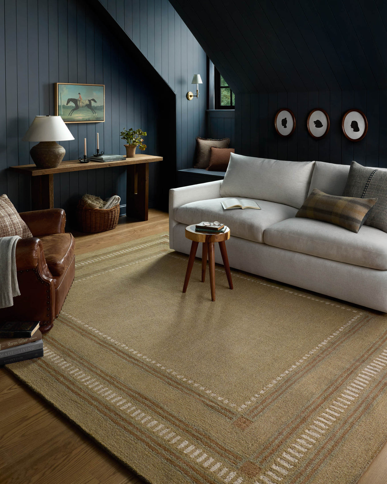 Chris Loves Julia x Loloi Alfie Green / Natural Rug RUGS - wool Loloi