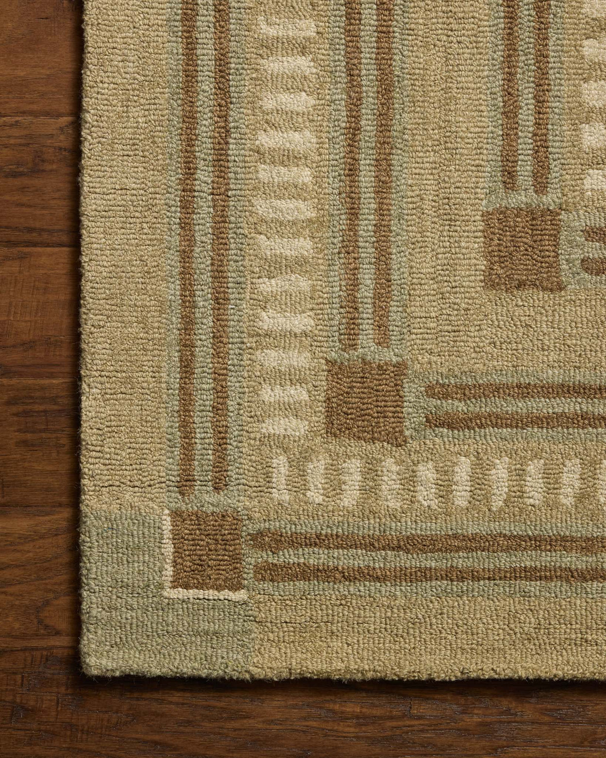 Chris Loves Julia x Loloi Alfie Green / Natural Rug RUGS - wool Loloi