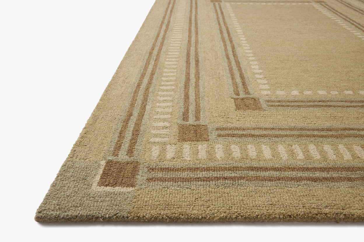 Chris Loves Julia x Loloi Alfie Green / Natural Rug RUGS - wool Loloi