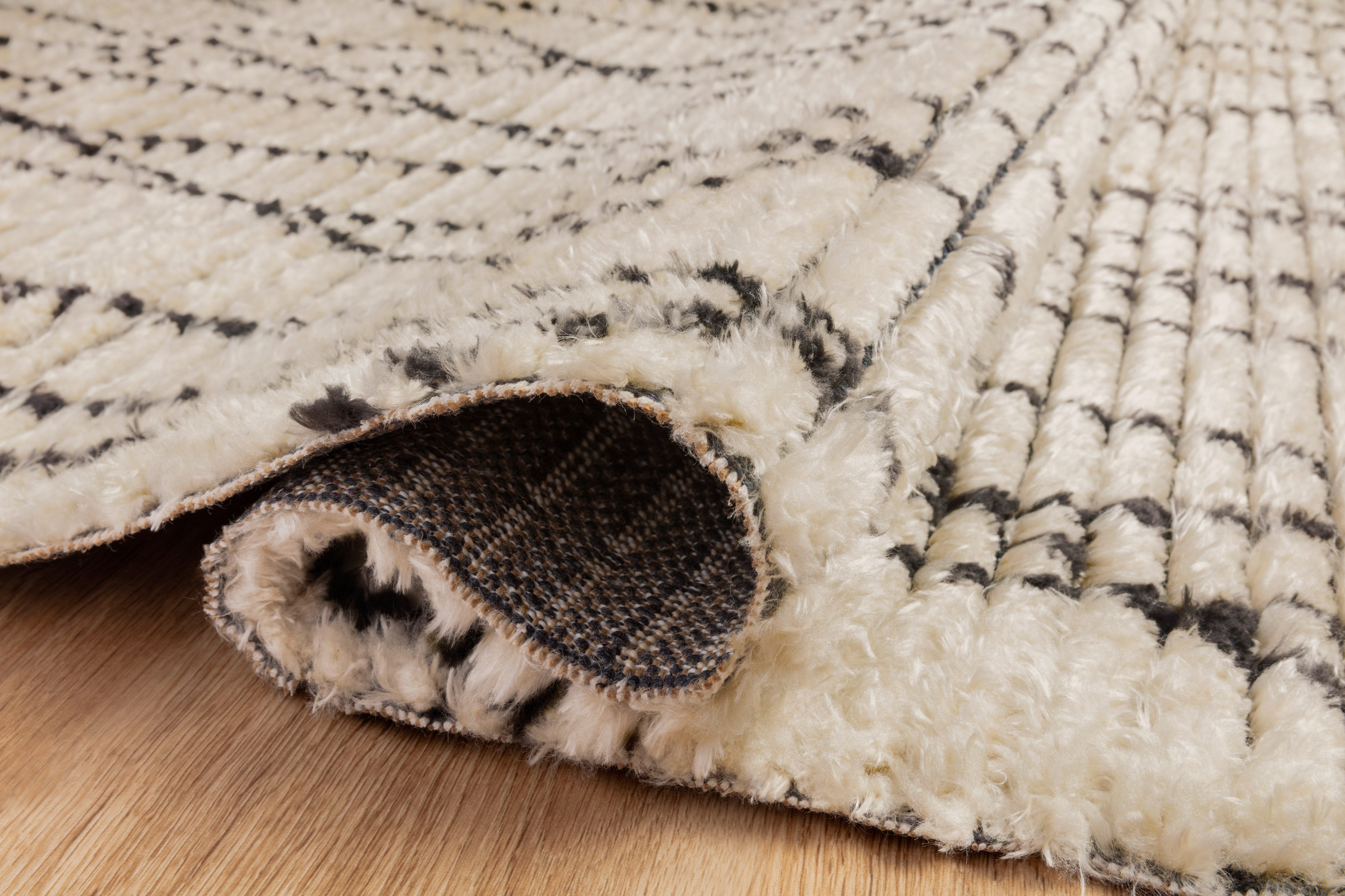 Chris Loves Julia x Loloi Alice Cream / Charcoal Rug No.1 RUGS - synthetic Loloi