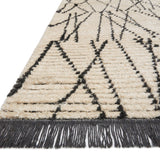 Chris Loves Julia x Loloi Alice Cream / Charcoal Crosshatch Rug