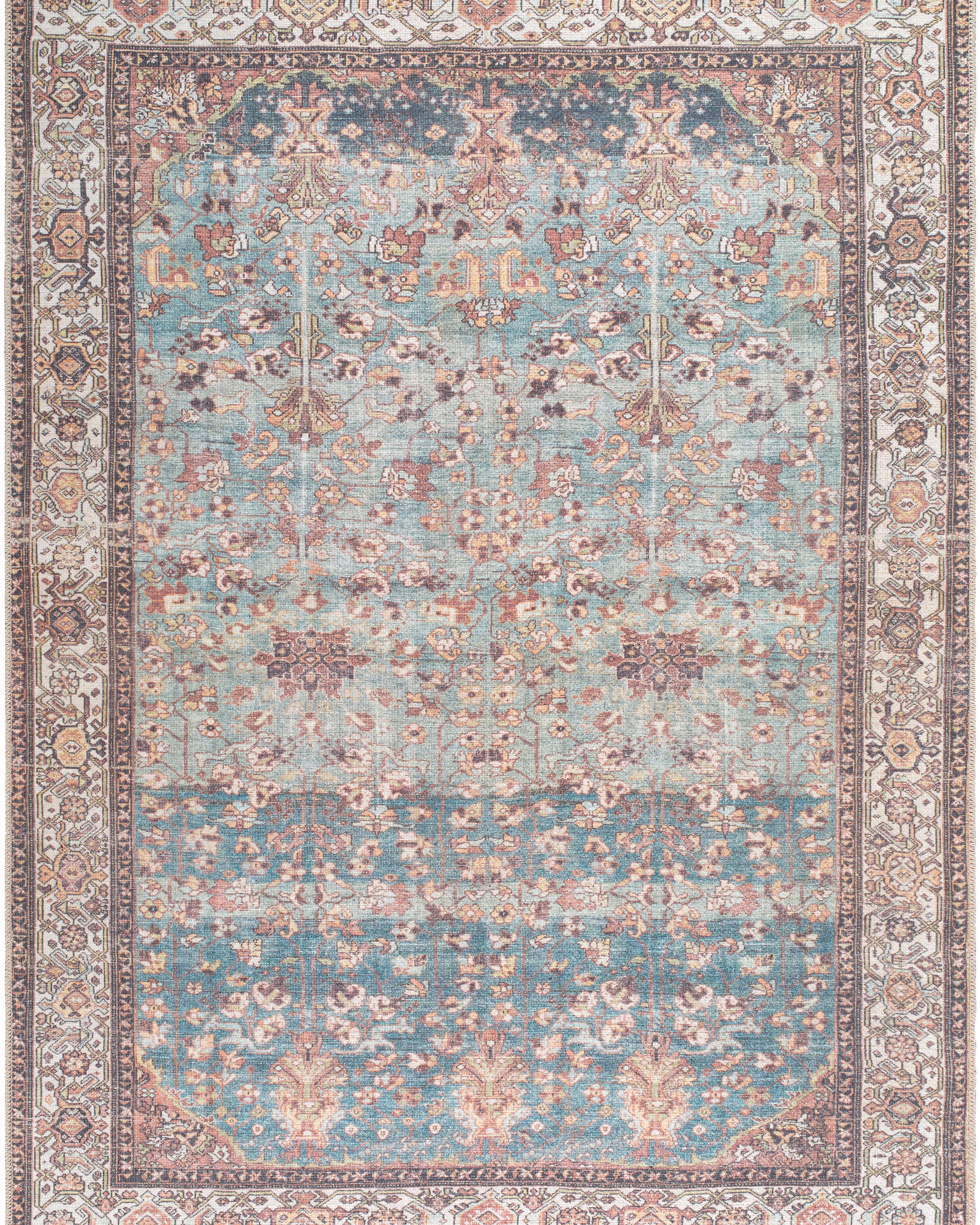 Aria Ocean / Clay Washable Rug RUGS - synthetic Surya
