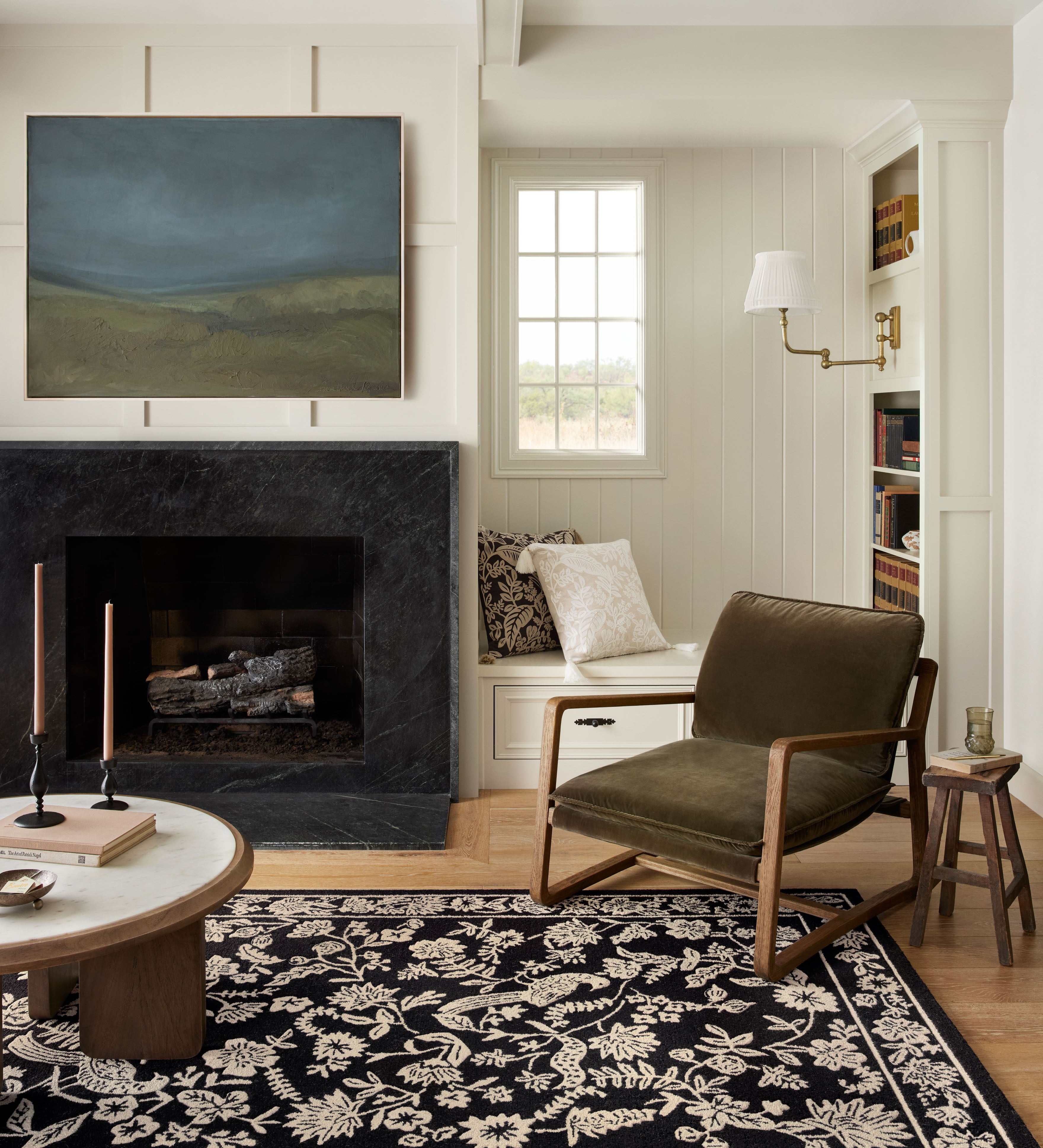 Rifle Paper Co. x Loloi Arboretum Black Rug 1-RUGS-wool rugs Loloi