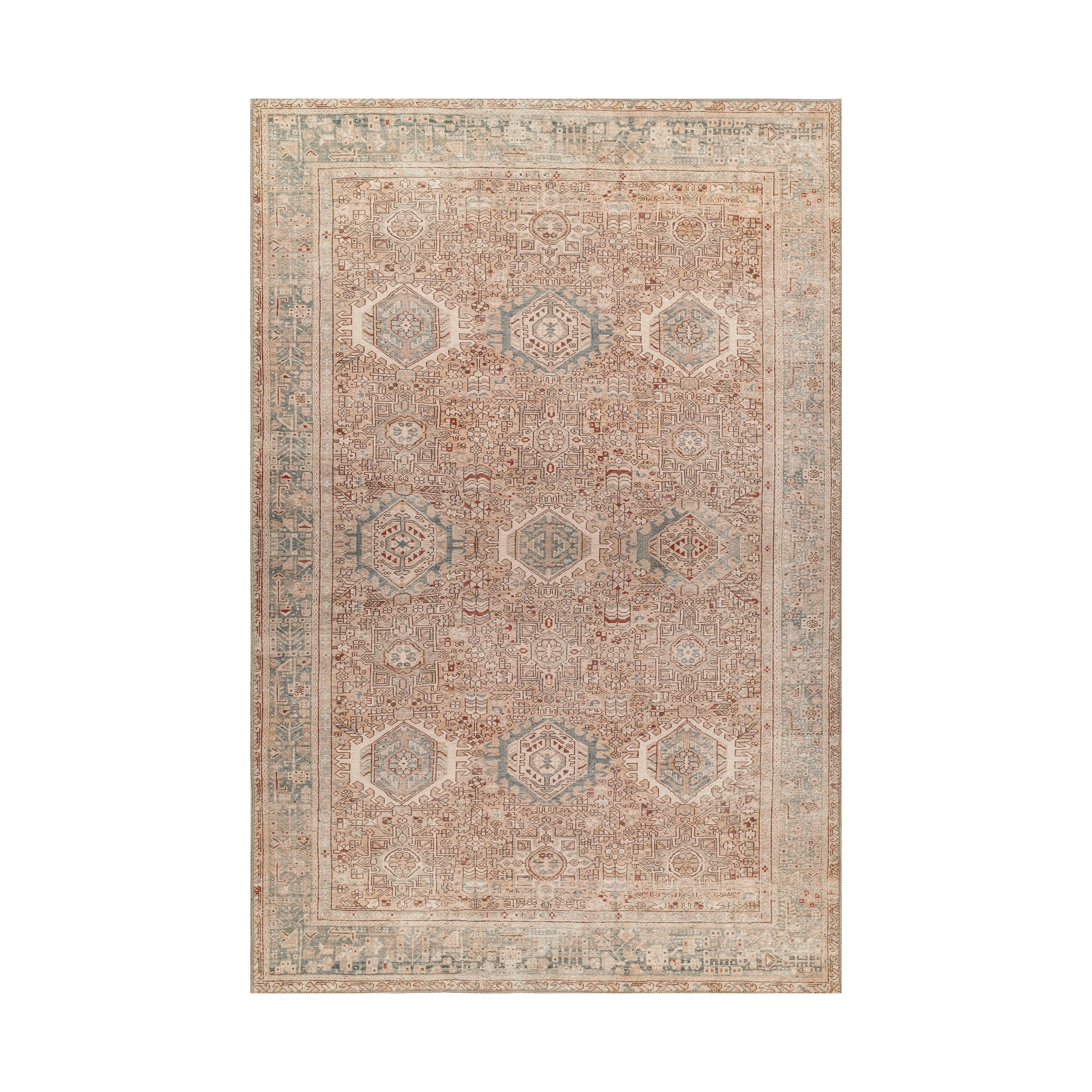 Ariyah Salmon / Sky Rug RUGS - synthetic Momeni 2' x 3'