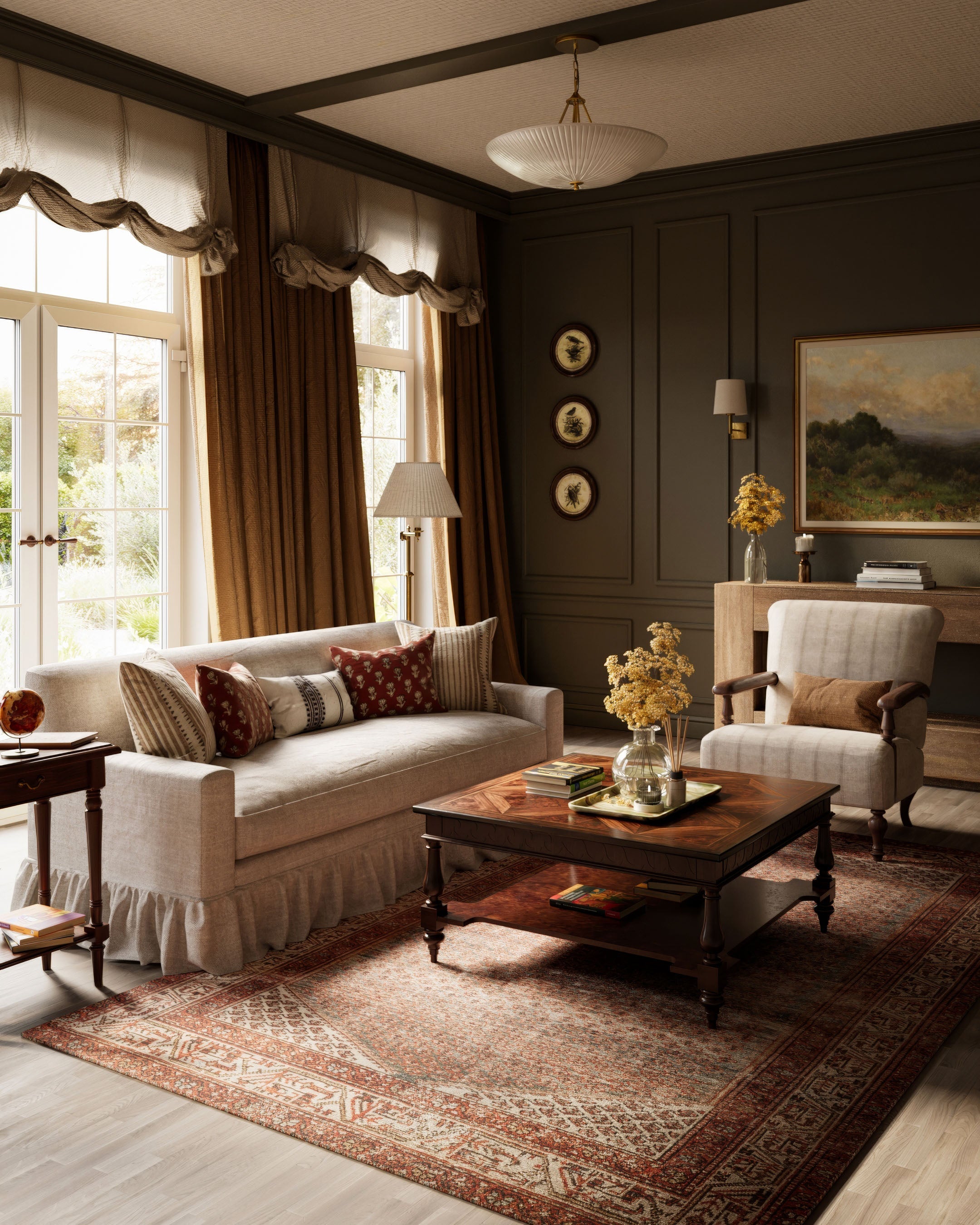 Ariyah Brick / Blue Rug RUGS - synthetic Momeni