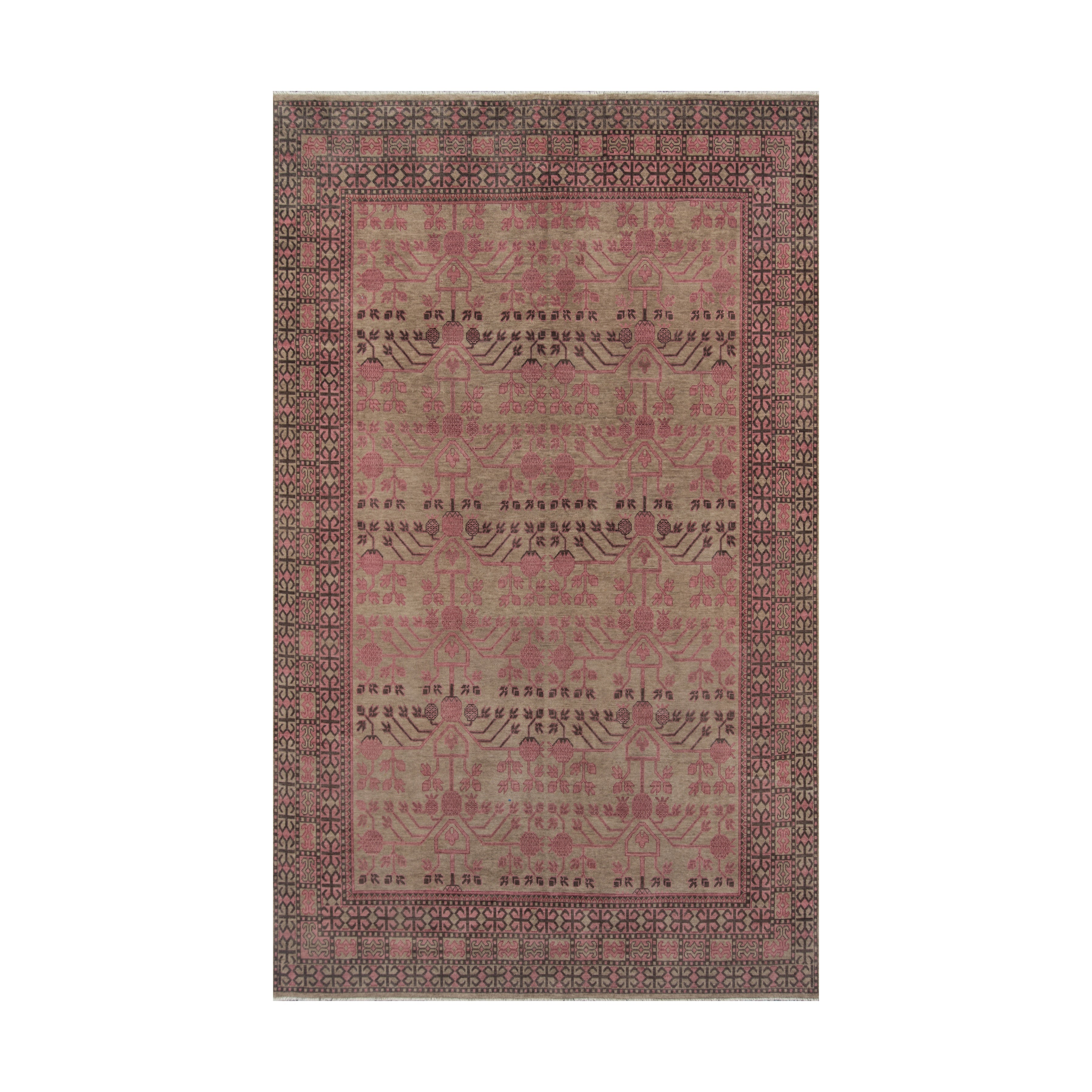 Banaras Hand Knotted Rug RUGS - wool Momeni Pink 2' X 3'