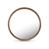 Alban Round Mirror MIRROR - wall mirror Moe's Furniture Walnut Large