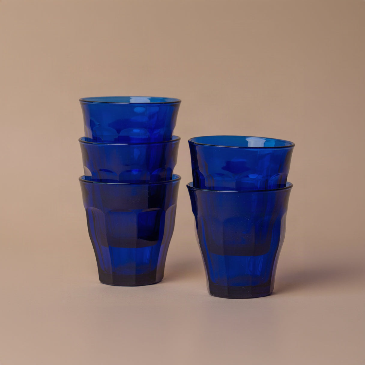 Short Saphire Blue Picardie Glass Tumbler glass tumbler Inter Continental Mercantile