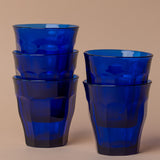 Short Saphire Blue Picardie Glass Tumbler glass tumbler Inter Continental Mercantile