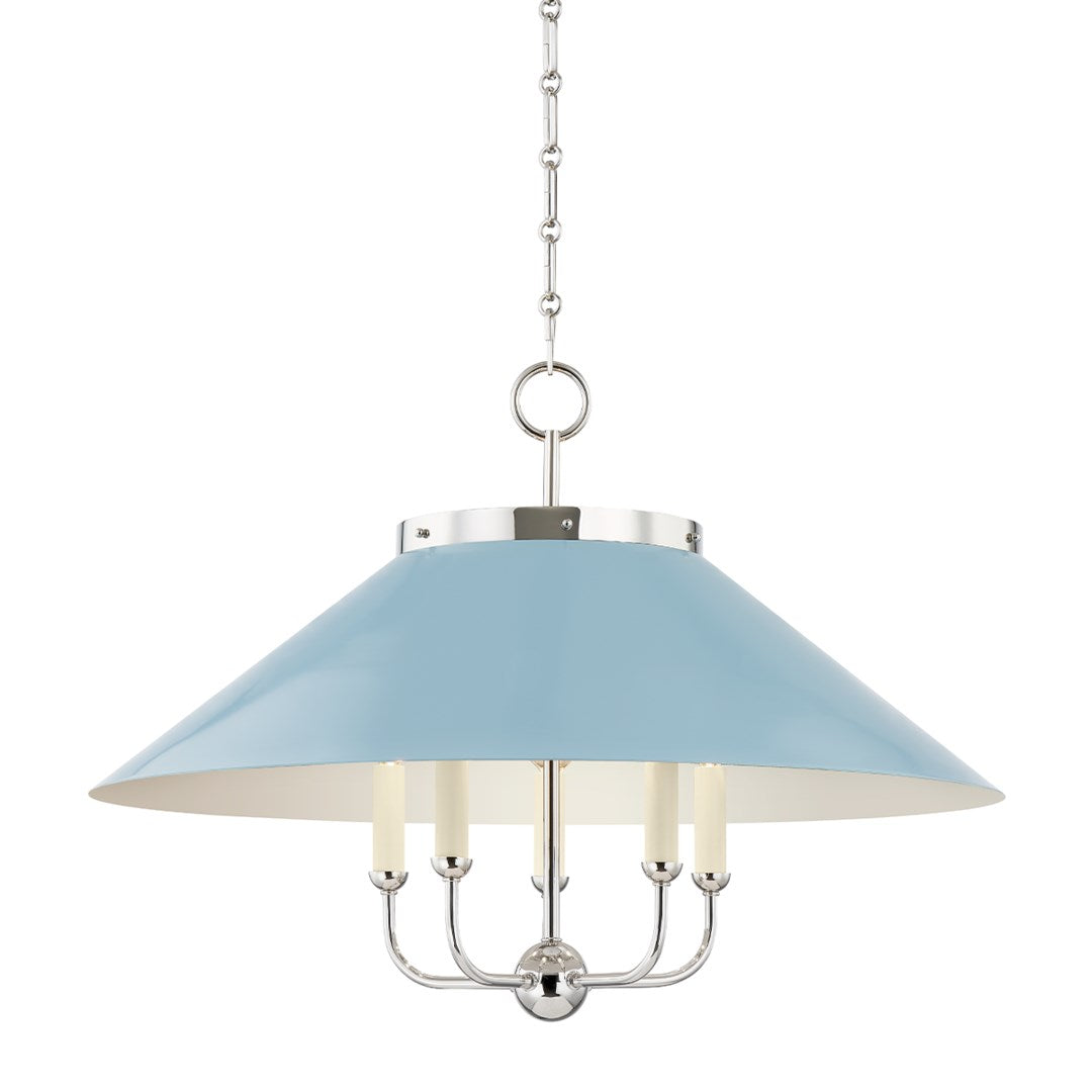Clivedon Chandelier by Mark D. Sikes LIGHTING - chandelier Hudson Valley Lighting Polished Nickel Blue Bird
