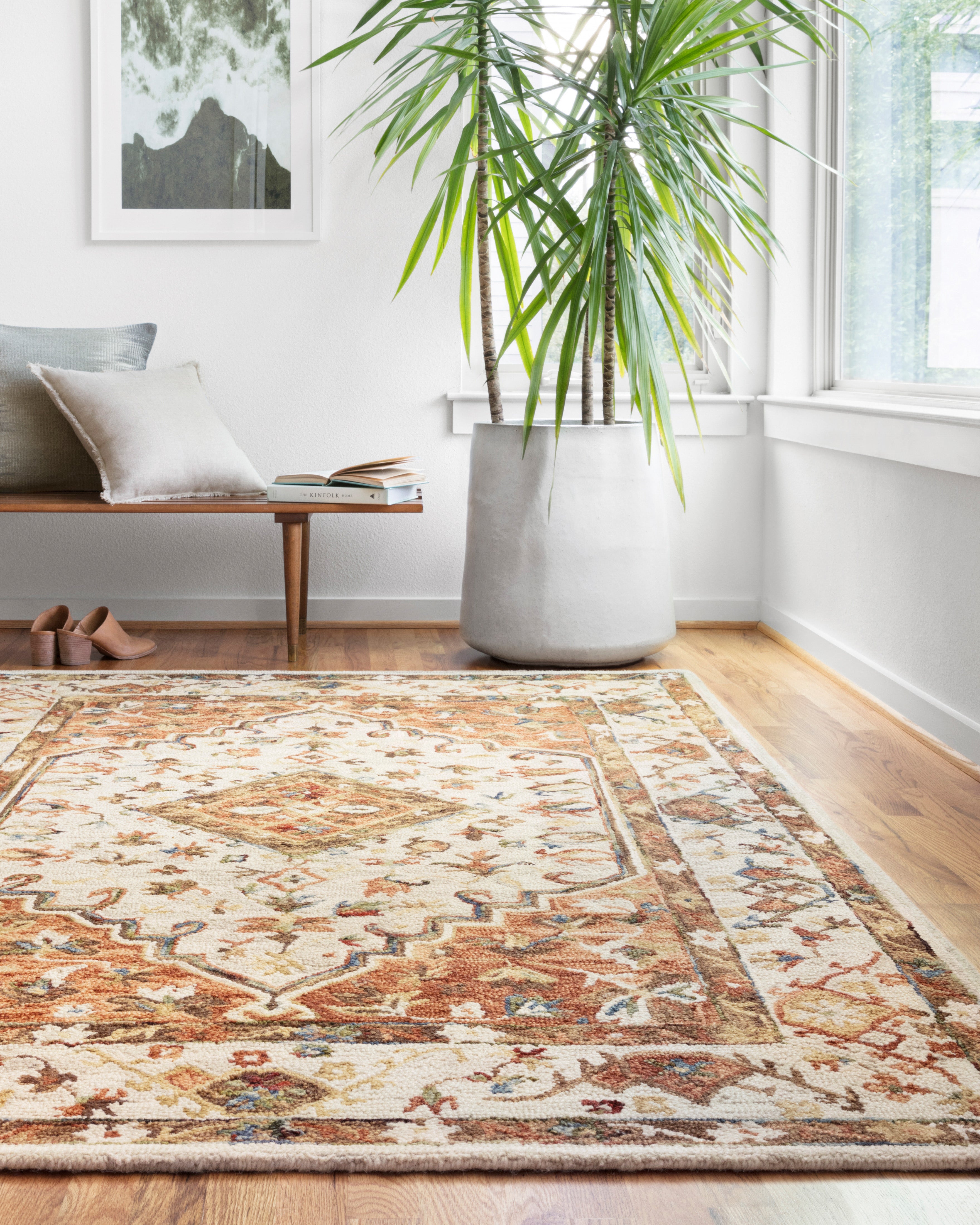 Loloi Beatty Ivory / Rust Rug RUGS - wool Loloi