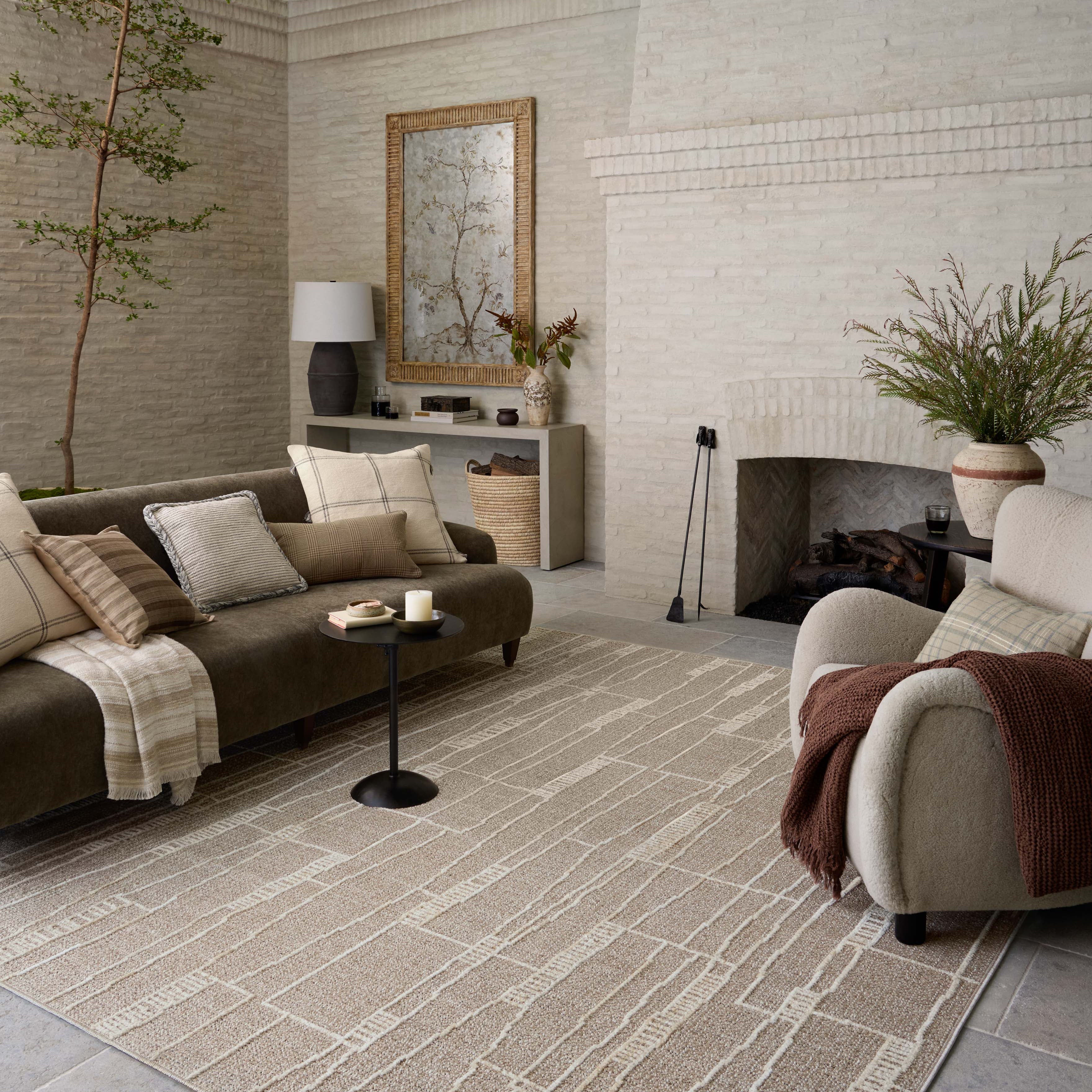 Amber Lewis x Loloi Bexley Mushroom / Natural Rug RUGS - synthetic Loloi
