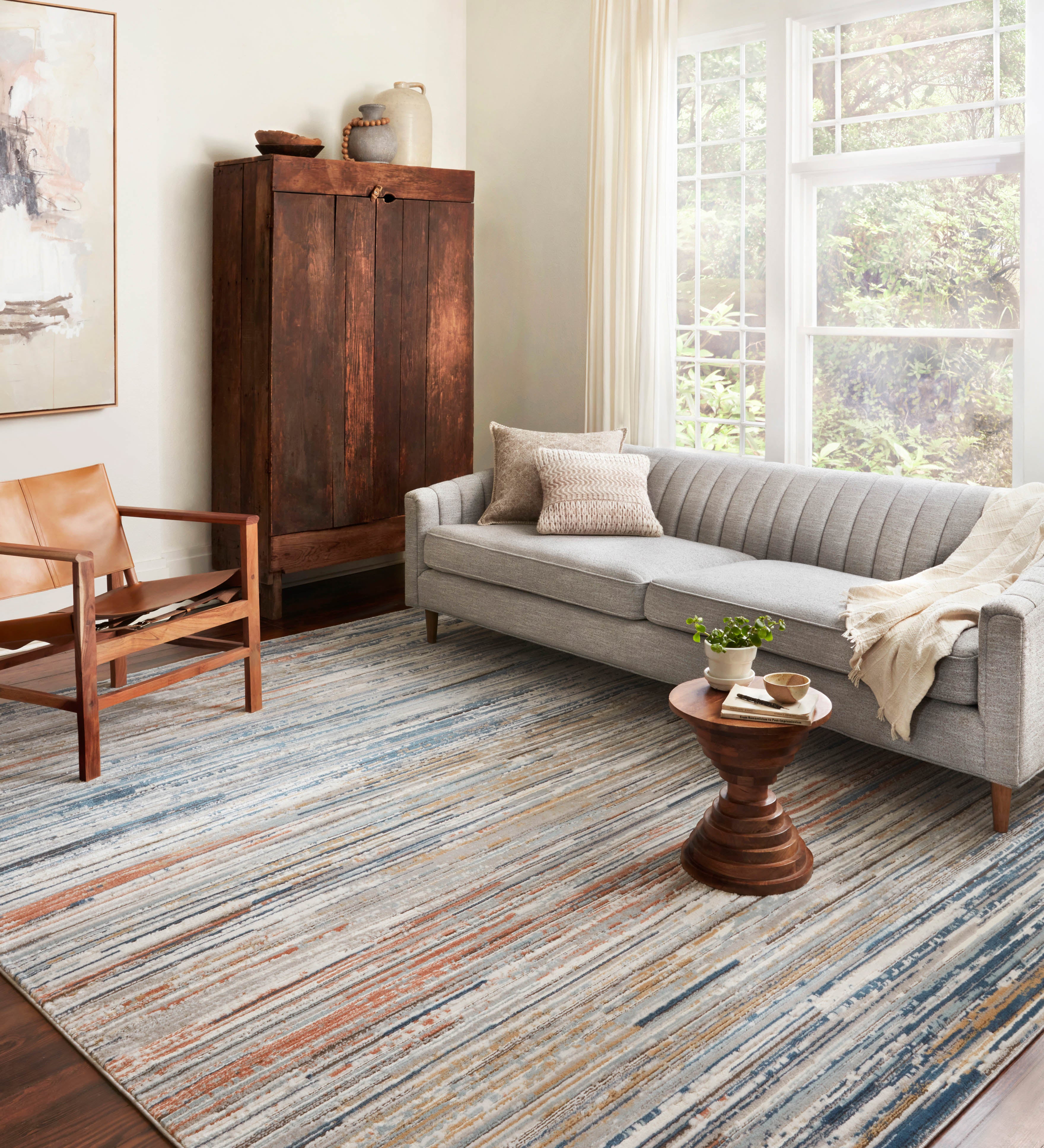Loloi Bianca Pebble / Multi Rug RUGS - synthetic Loloi