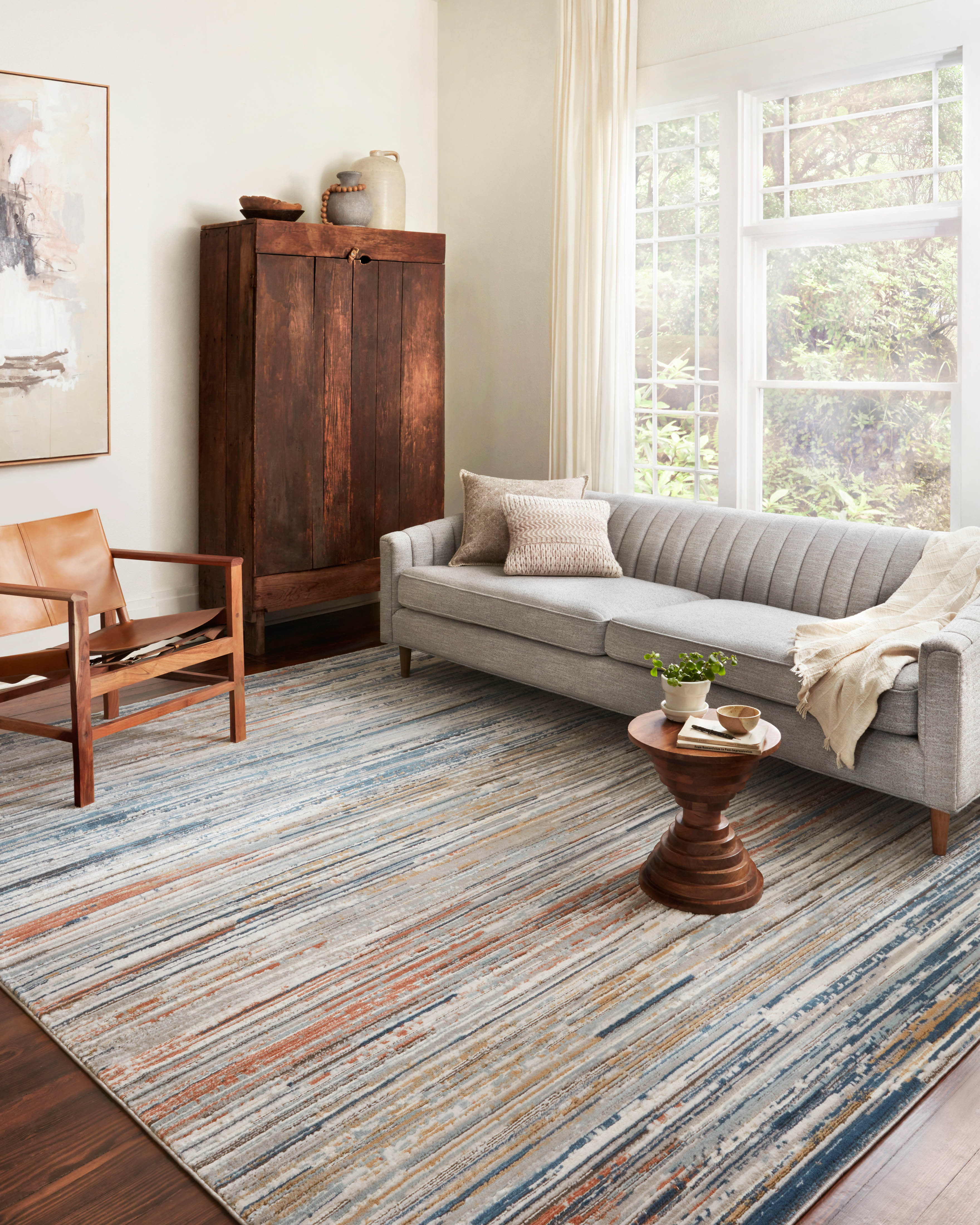 Loloi Bianca Pebble / Multi Rug RUGS - synthetic Loloi