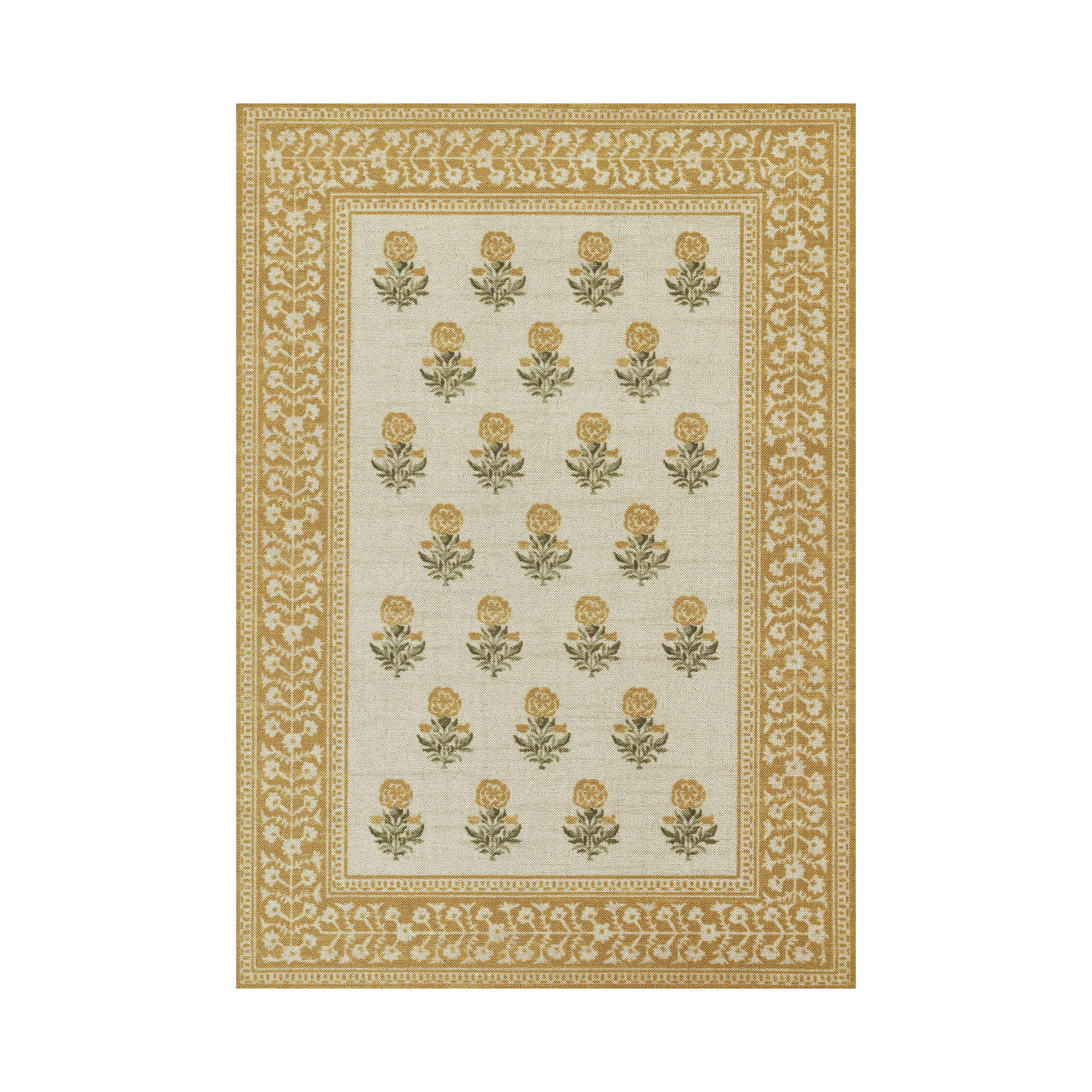 Bellbury Block Print Rug RUGS - wool Momeni Gold 2' x 3'