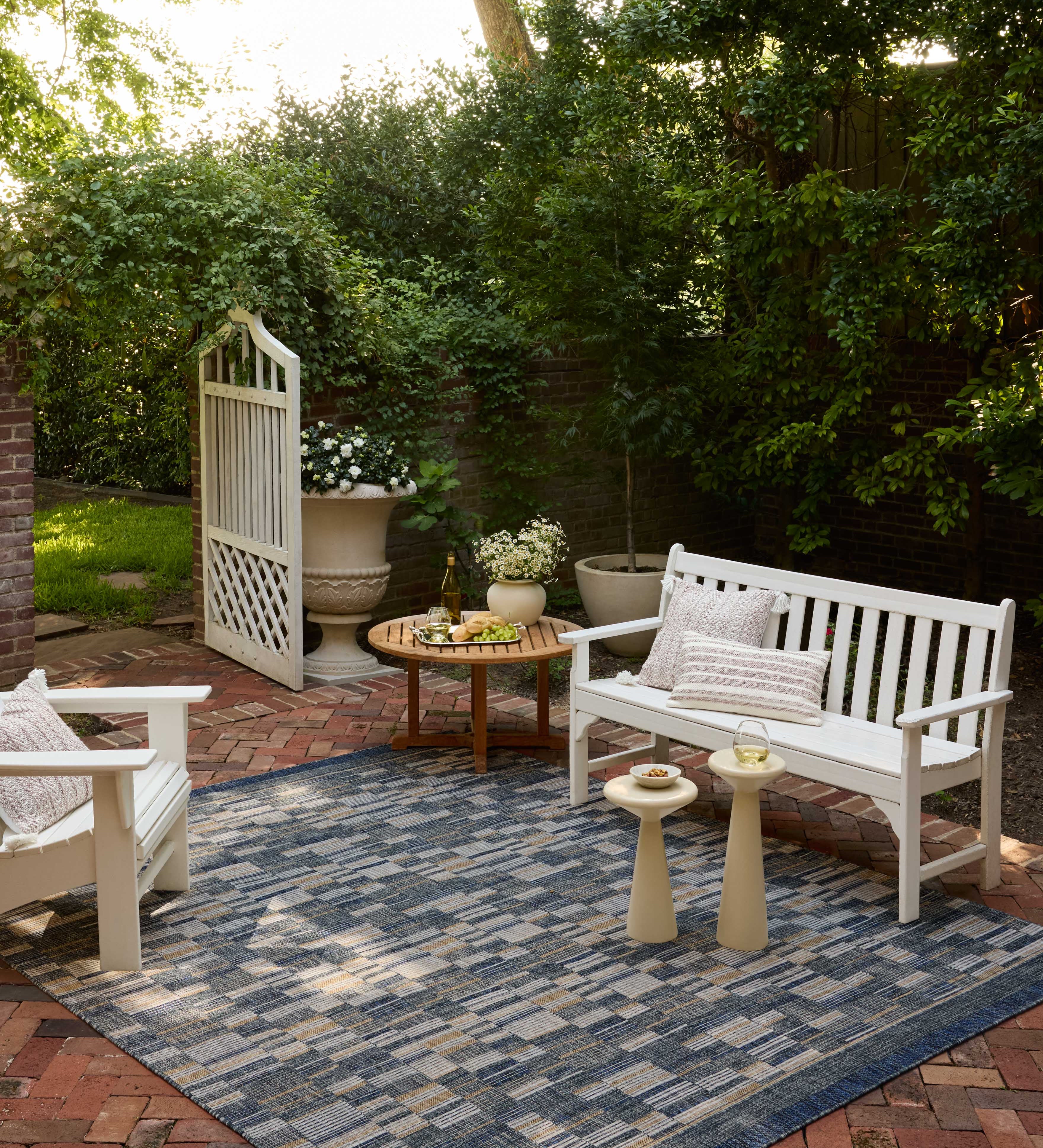Loloi Birch Denim / Gold Indoor/Outdoor Rug RUGS - synthetic Loloi