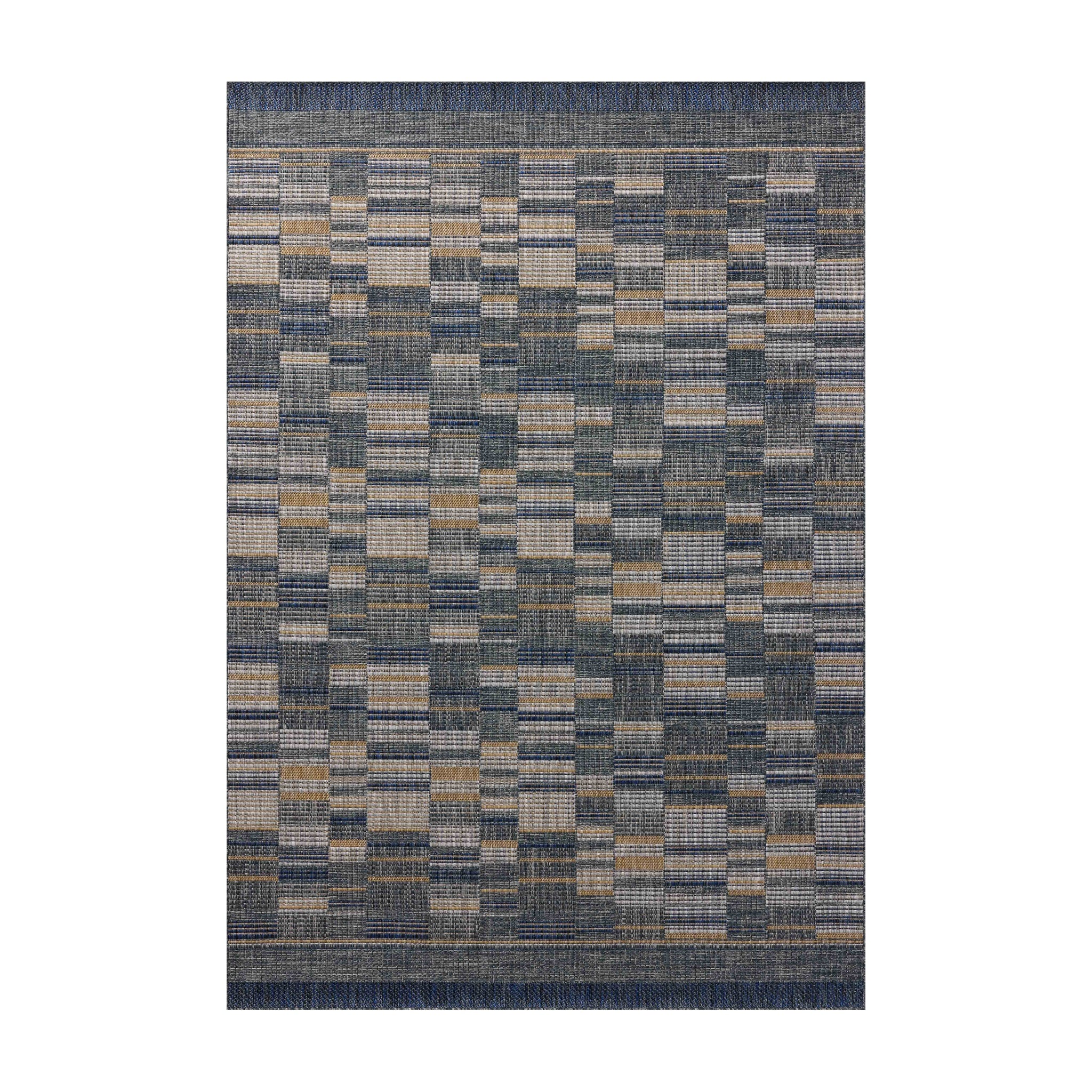 Loloi Birch Denim / Gold Indoor/Outdoor Rug RUGS - synthetic Loloi 18" x 18"