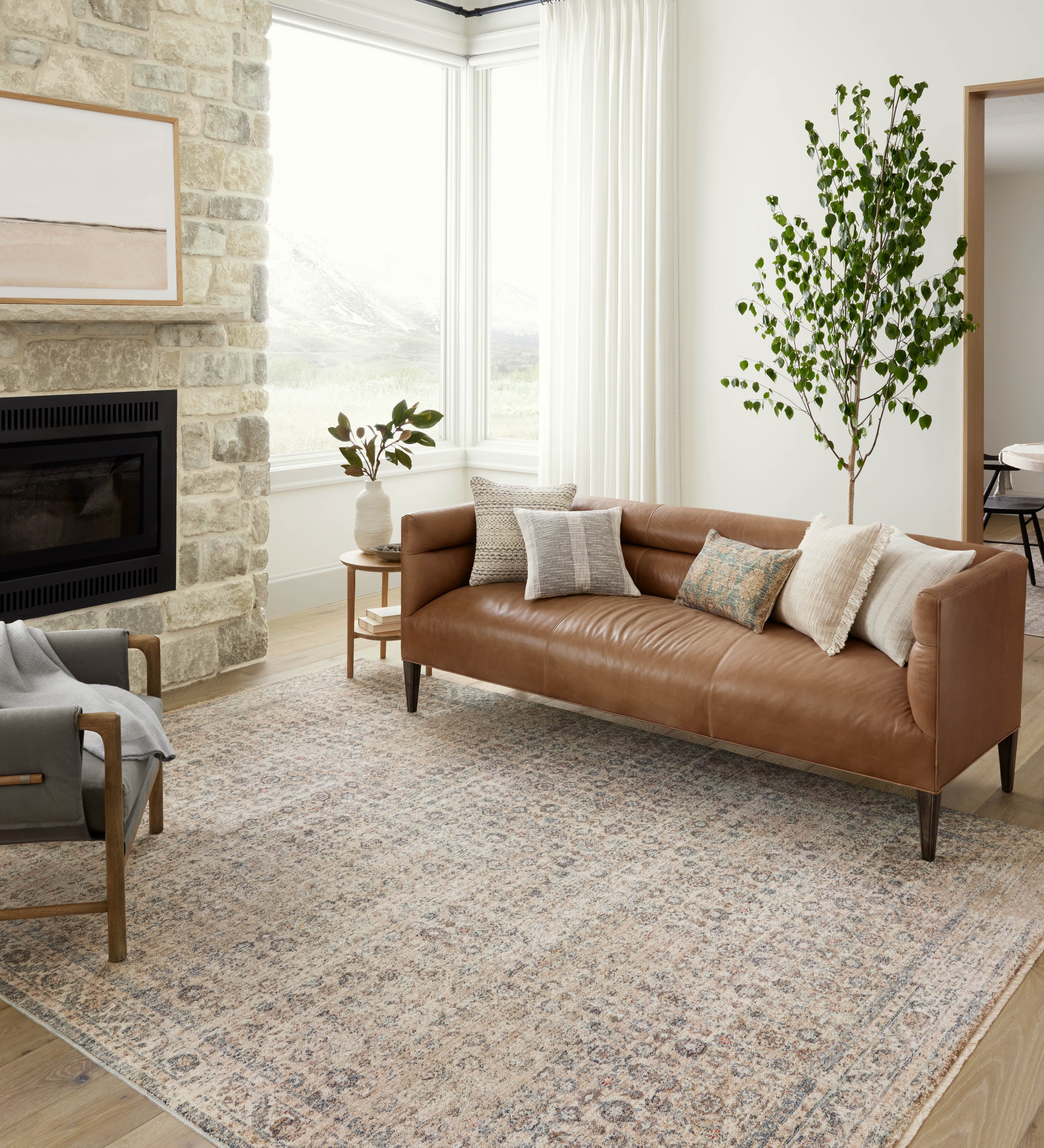 Angela Rose x Loloi Blake Beige/ Denim Rug 0-RUGS Loloi