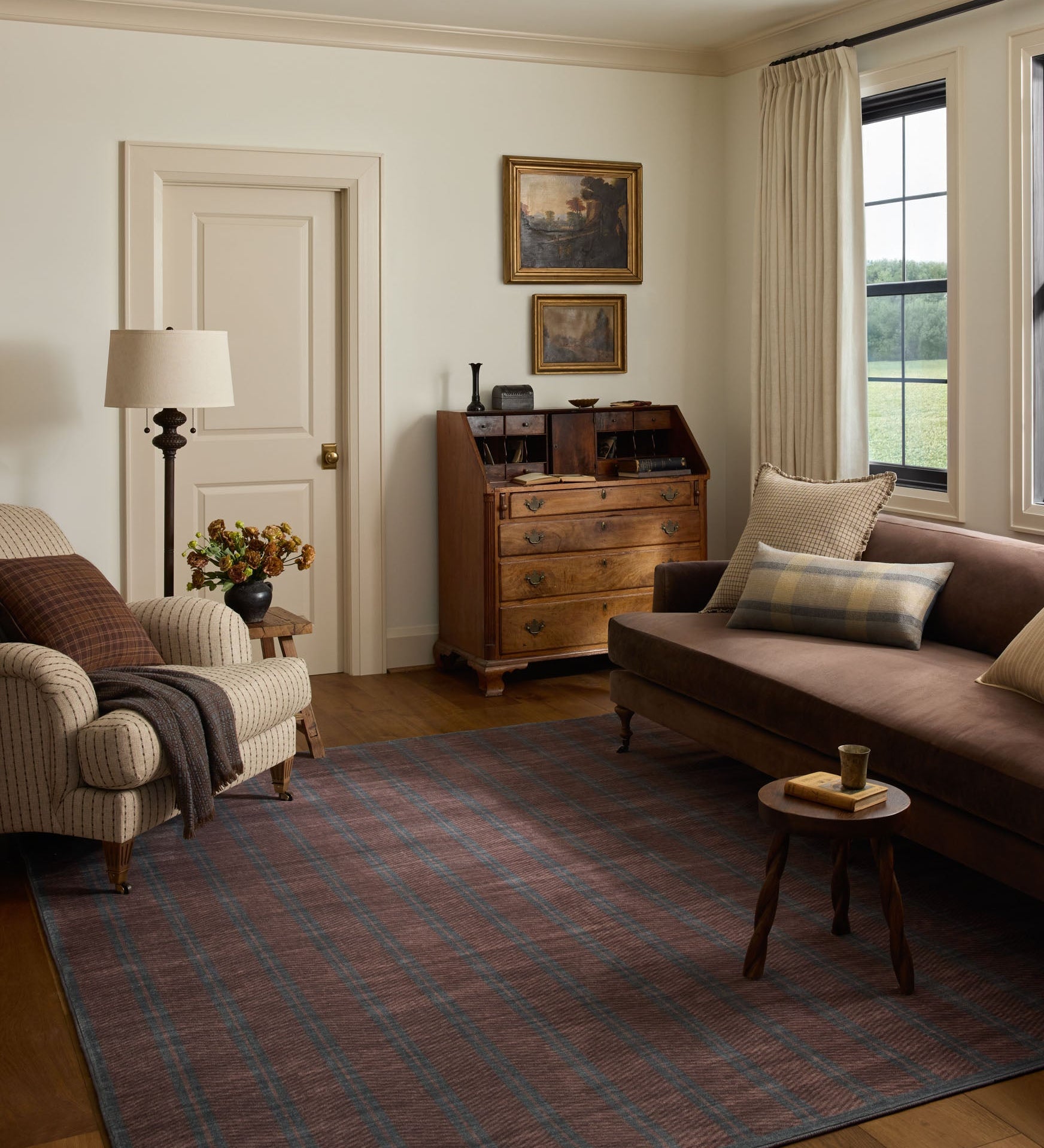 Chris Loves Julia x Loloi Bobby Merlot / Denim Rug - Rug & Weave