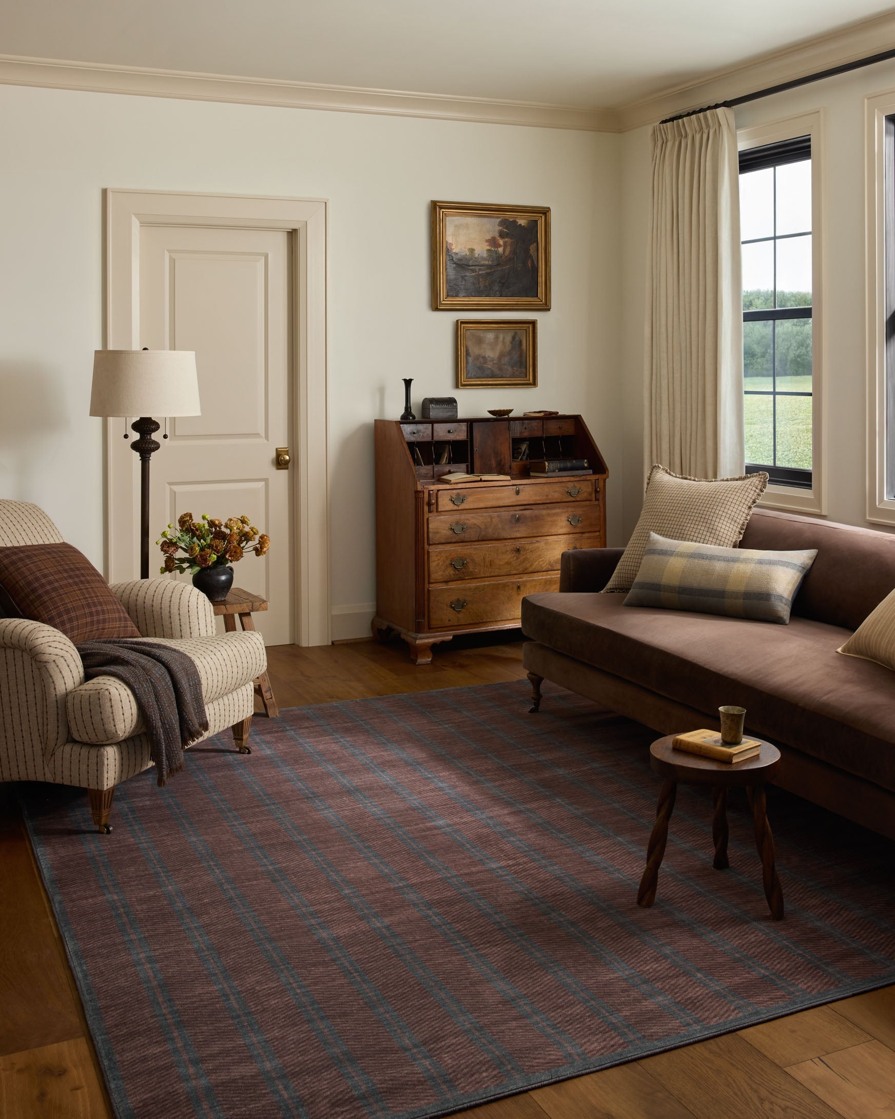 Chris Loves Julia x Loloi Bobby Merlot / Denim Rug - Rug & Weave