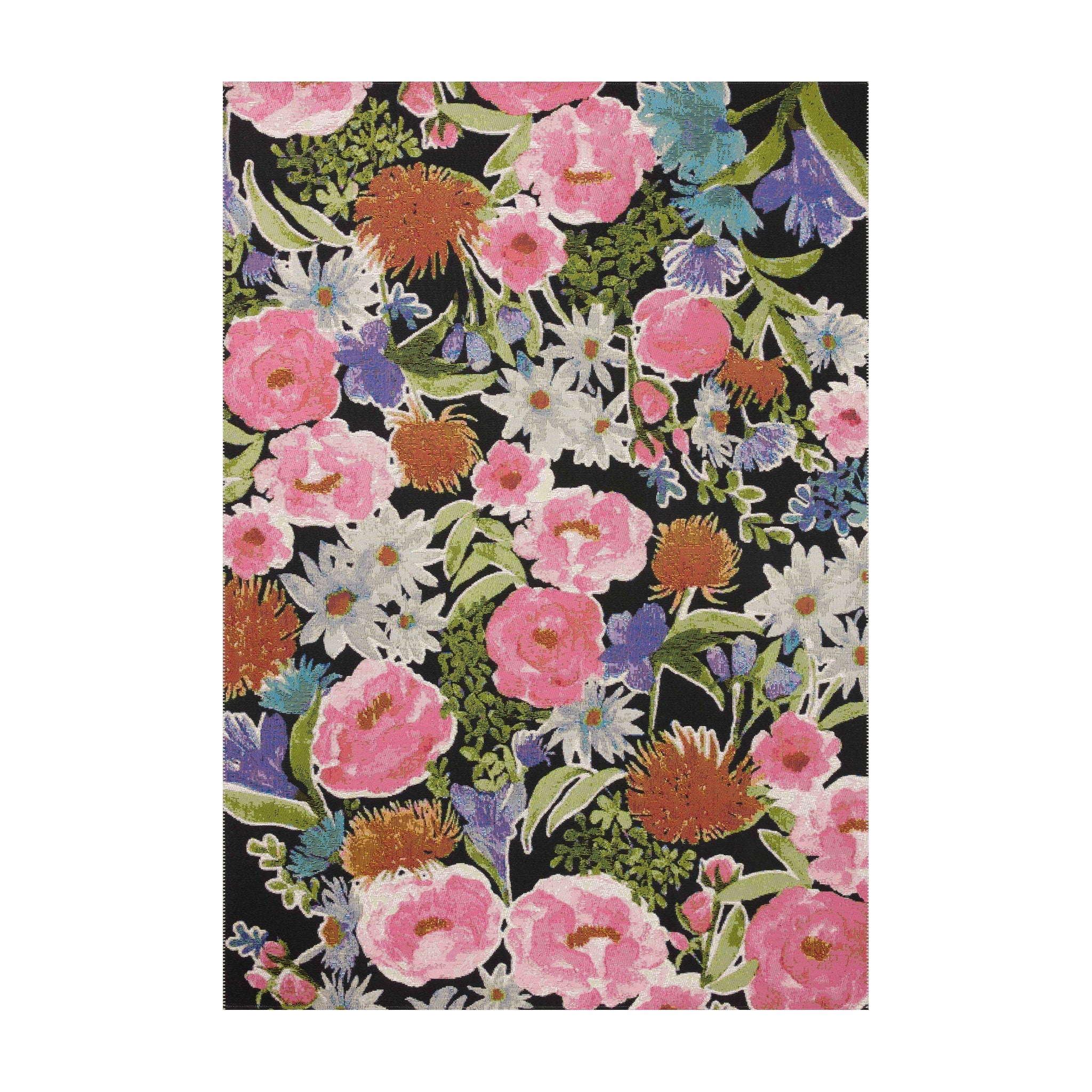 Loloi Botanical Black / Multi Rug RUGS - synthetic Loloi 18" x 18"