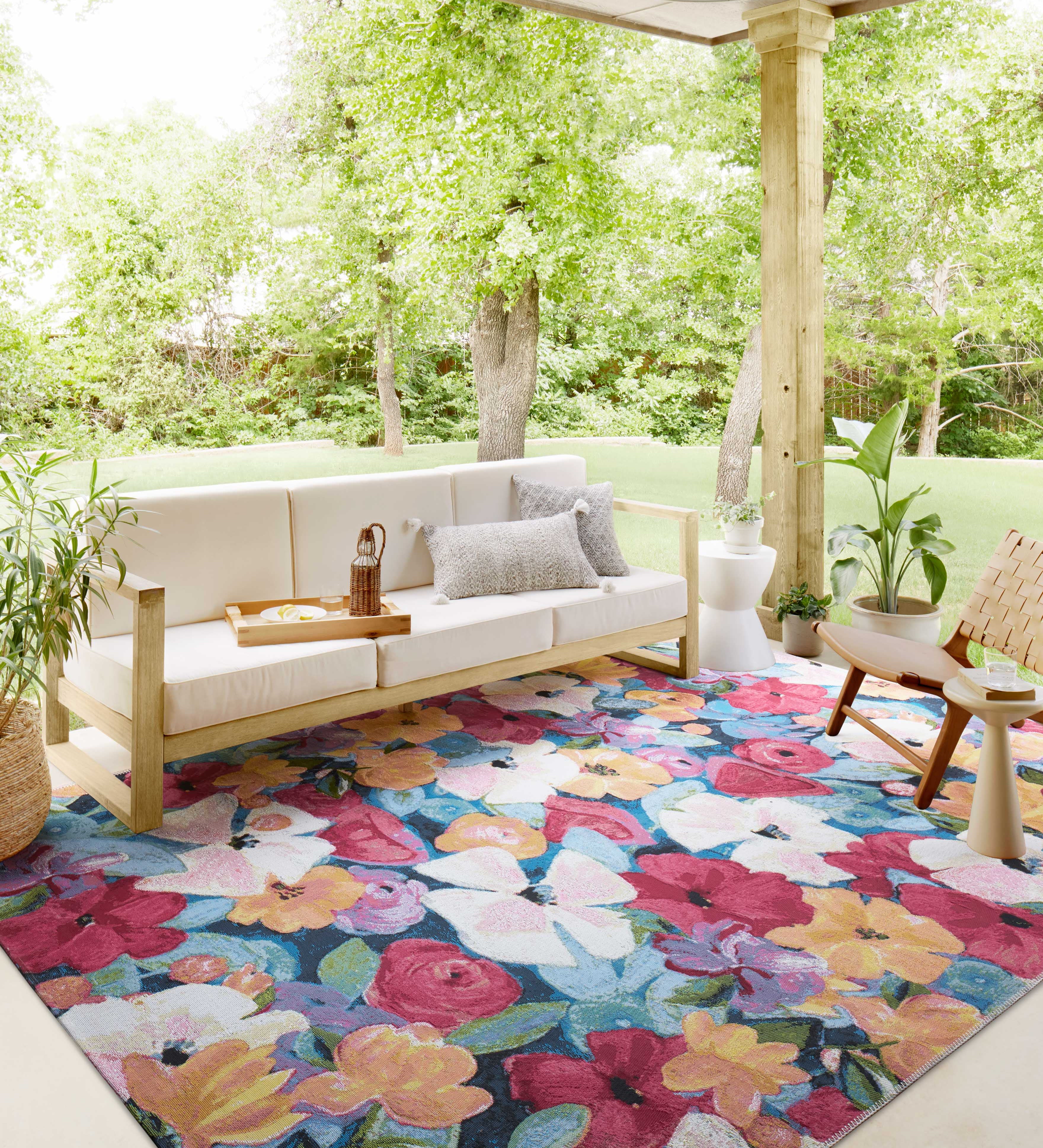 Loloi Botanical Navy / Multi Rug RUGS - synthetic Loloi