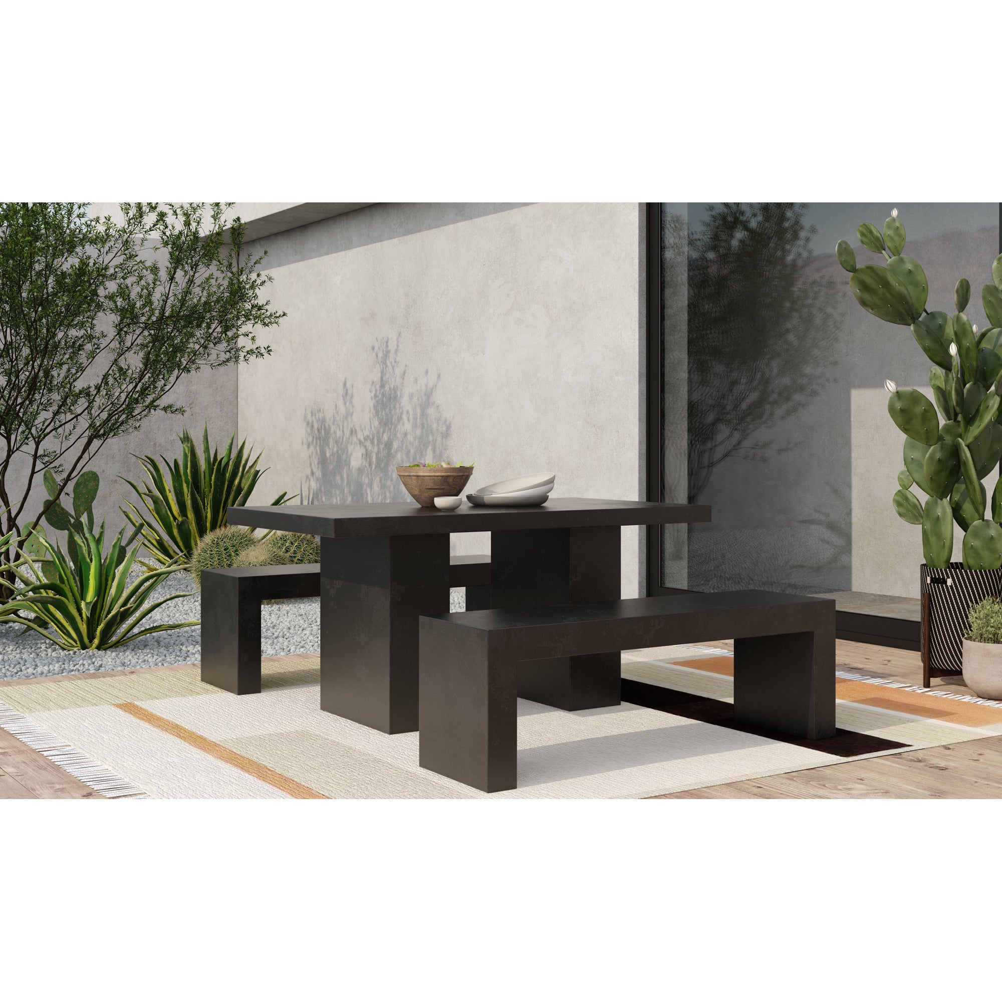 Lazarus Outdoor Bench FURNITURE - outdoor bench Moe's Furniture