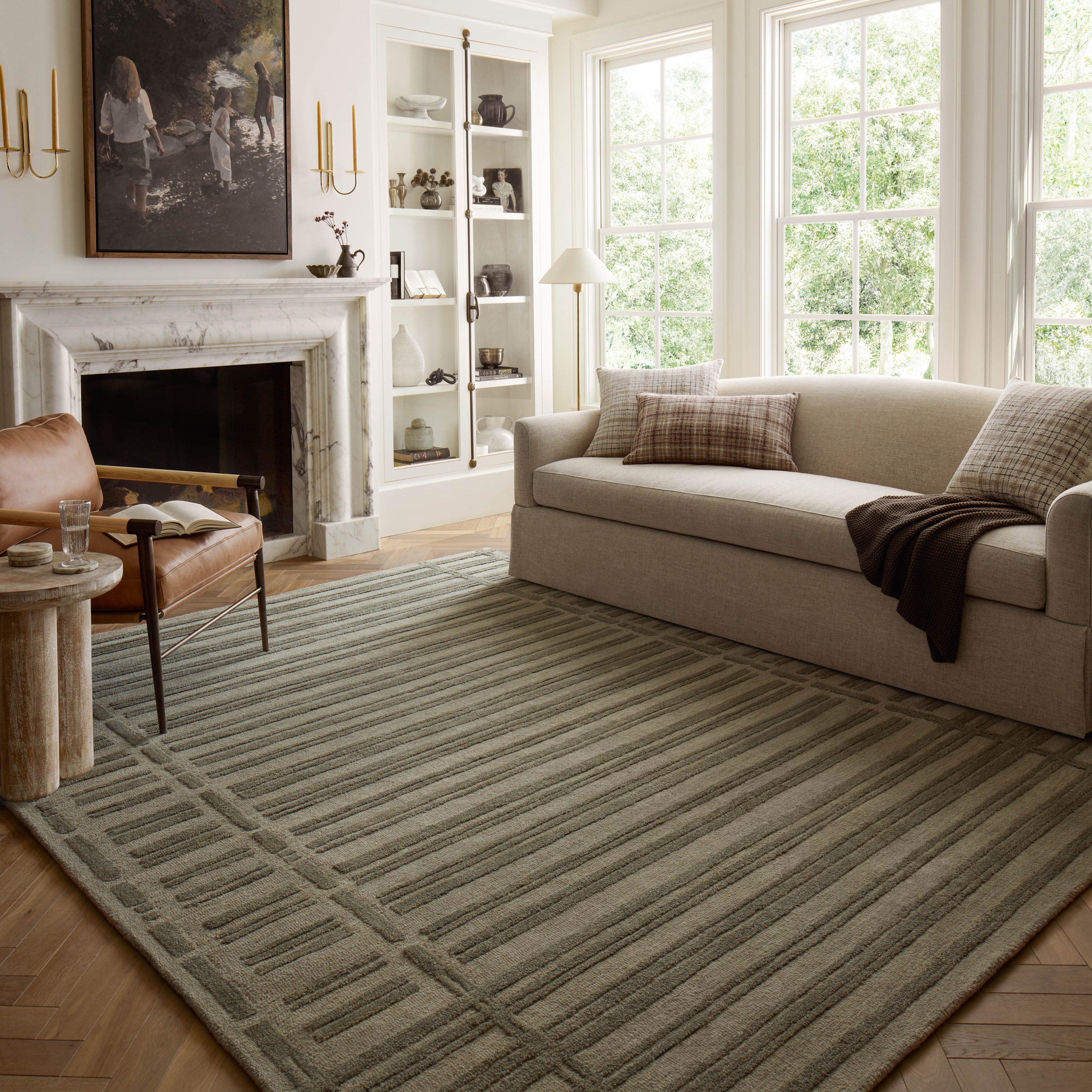 Chris Loves Julia x Loloi Bradley Sage / Olive Rug 0-RUGS-wool Loloi