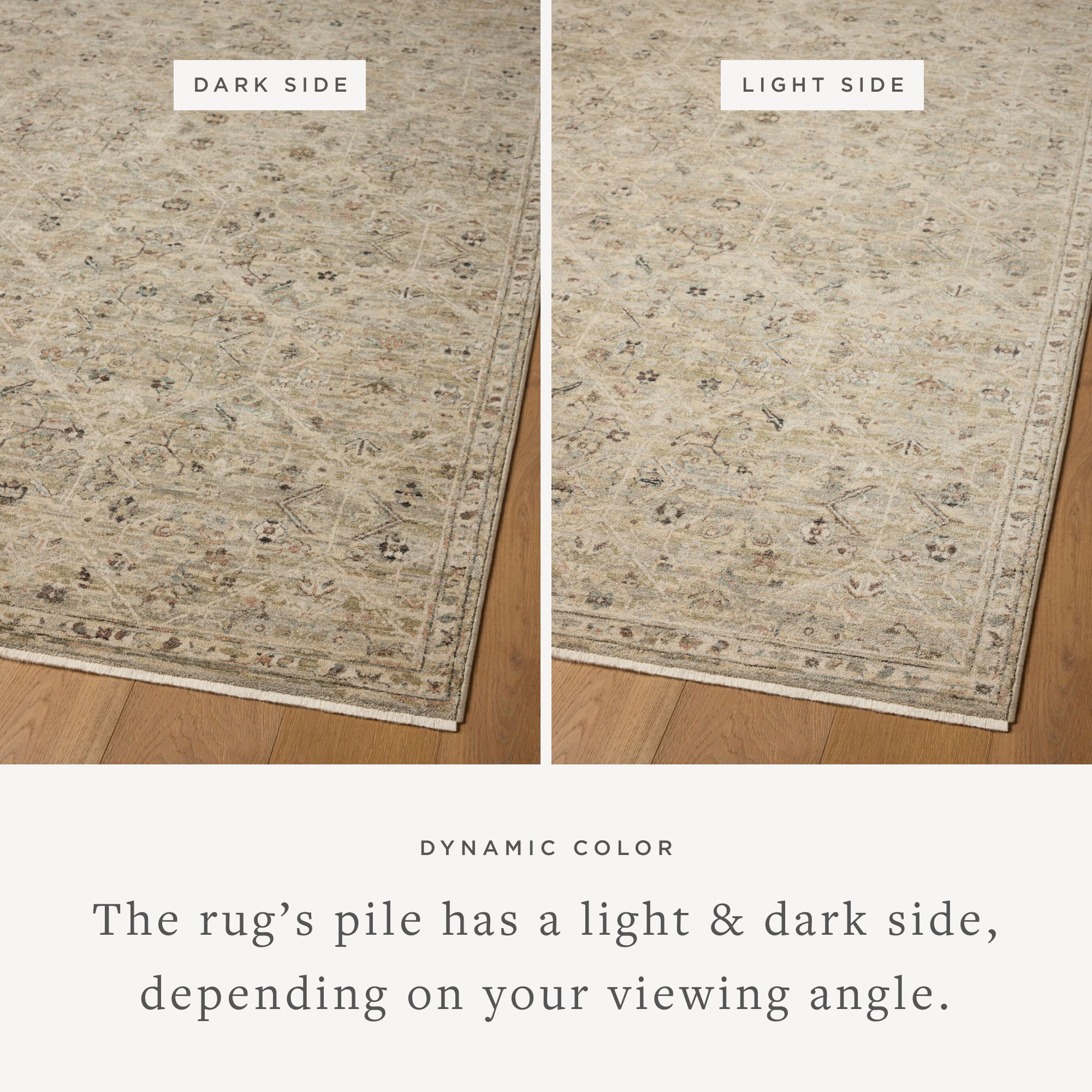 Loloi Briar Silver / Moss Rug RUGS - synthetic Loloi