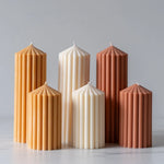 Ivory Ribbed Pillar Candle - Rug & Weave