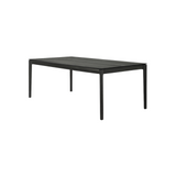 bok extendable dining table rectangular black oak - rug & weave