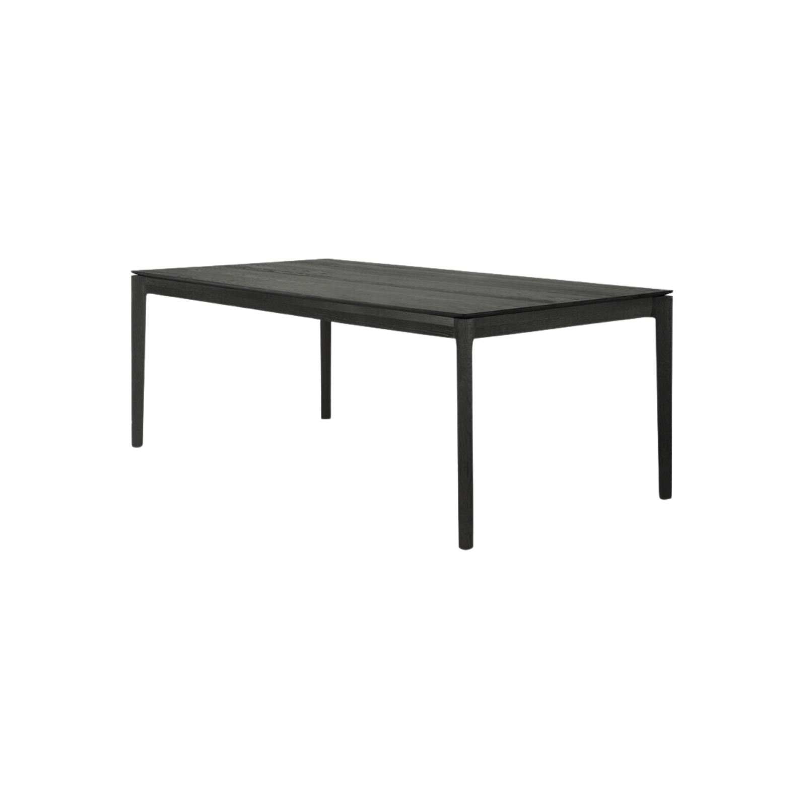 bok extendable dining table rectangular black oak - rug & weave