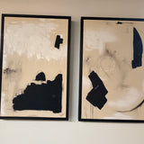 IM LADEN - „Ecru &amp; Ink“ gerahmtes Leinwandset