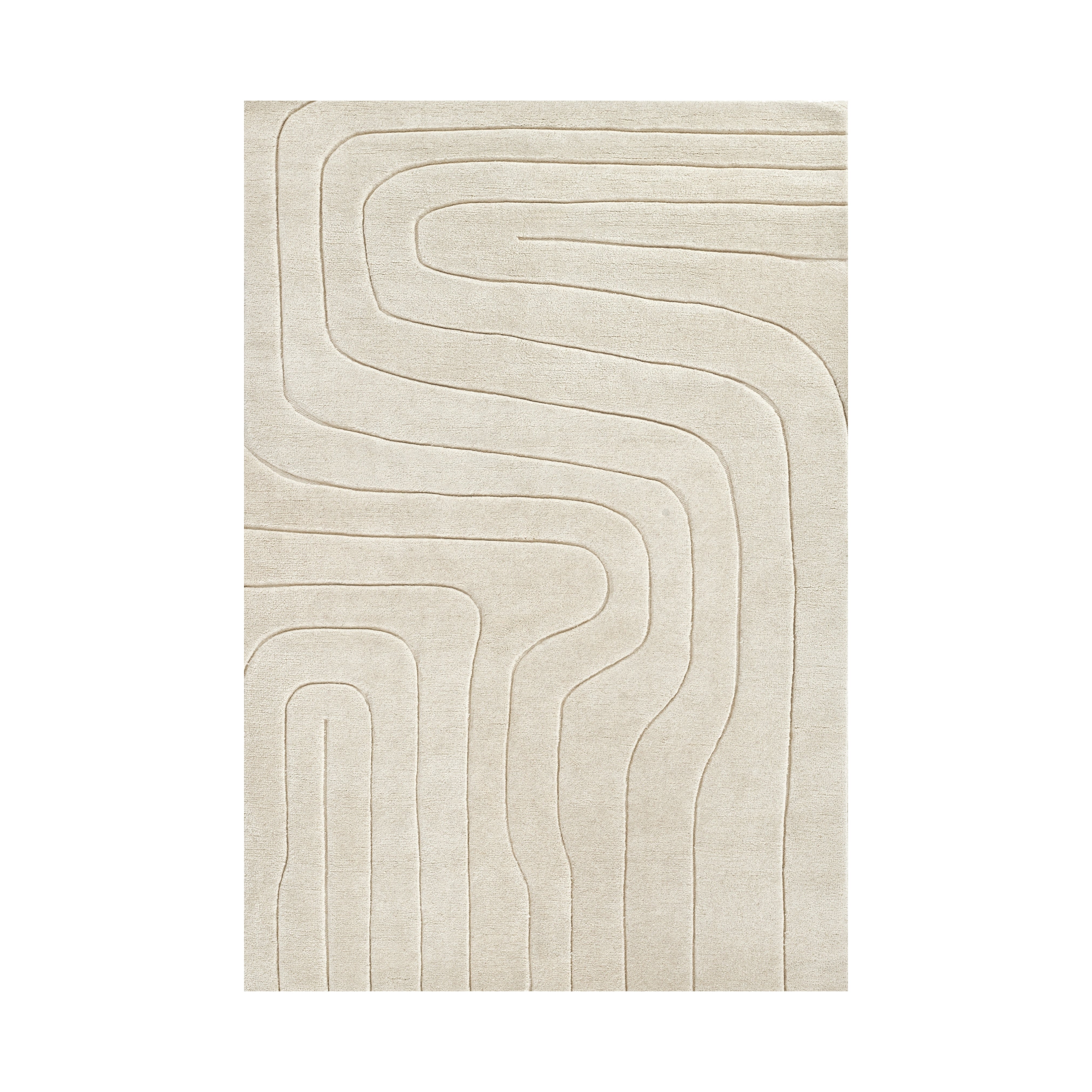 Cayden Curve Hand Tufted Rug RUGS - wool Momeni Ivory 2'6" x 8' Runner