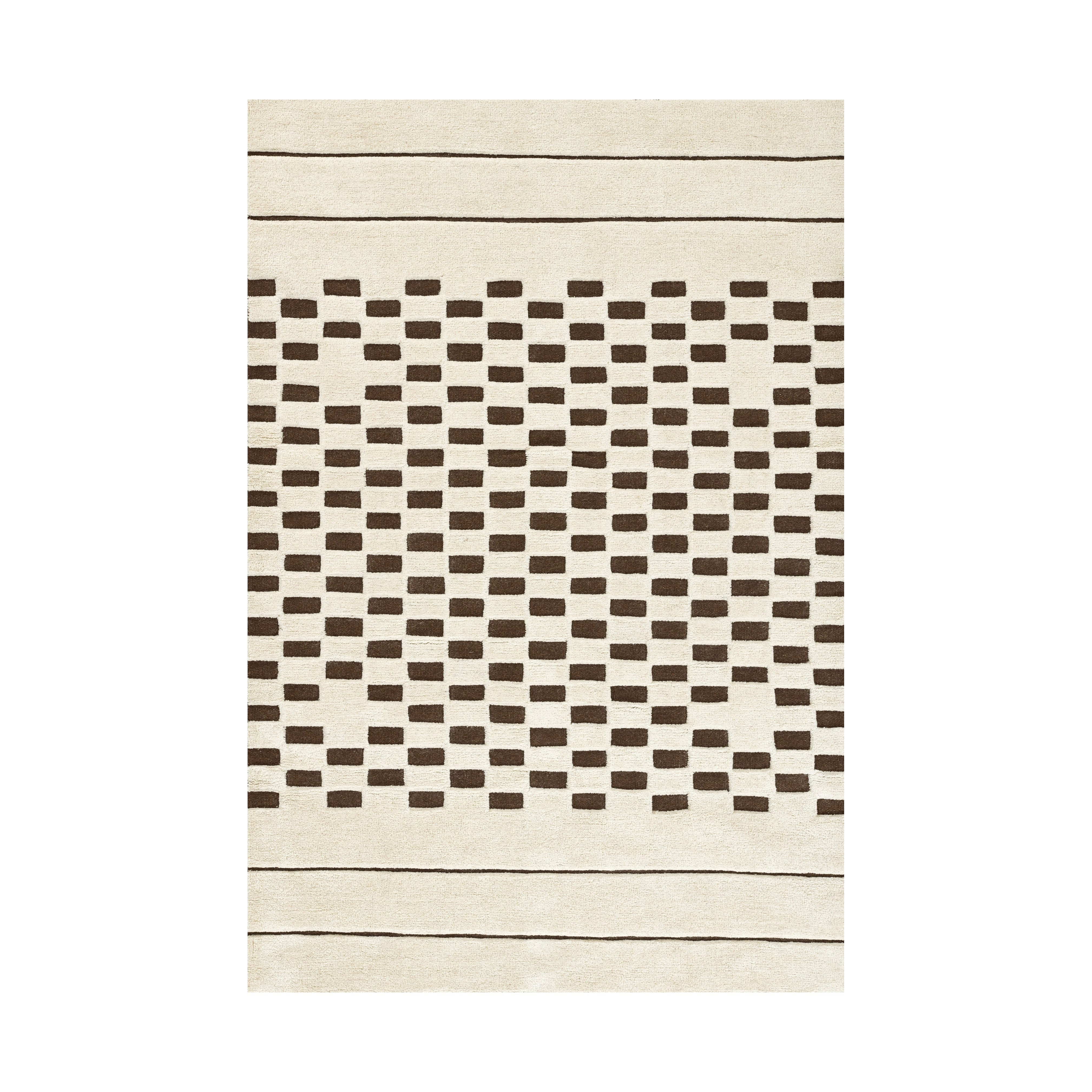 Caylon Checkered Hand Tufted Rug RUGS - wool Momeni Brown 2'6" x 8' Runner