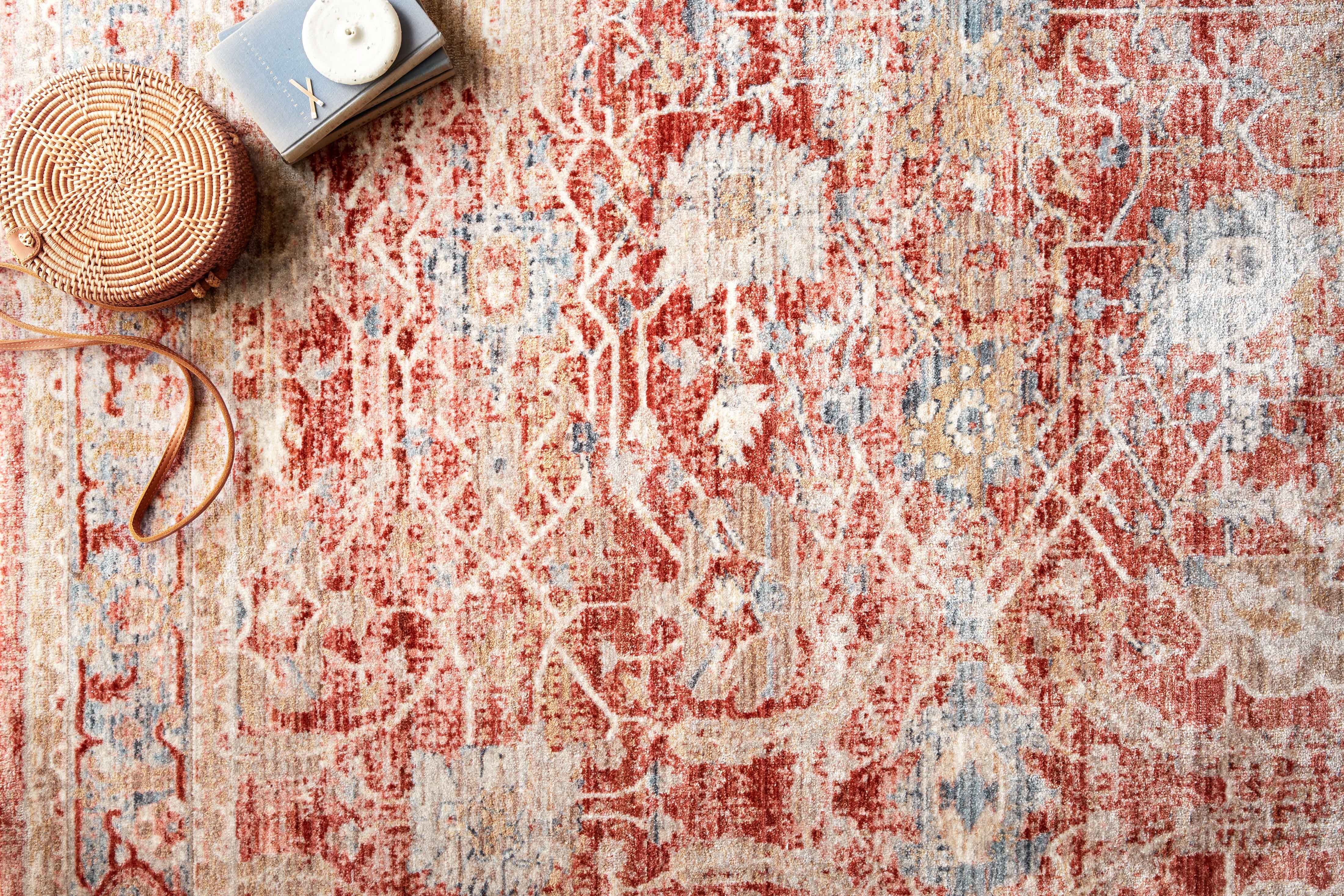 Loloi Claire Red / Ivory Rug RUGS - synthetic Loloi