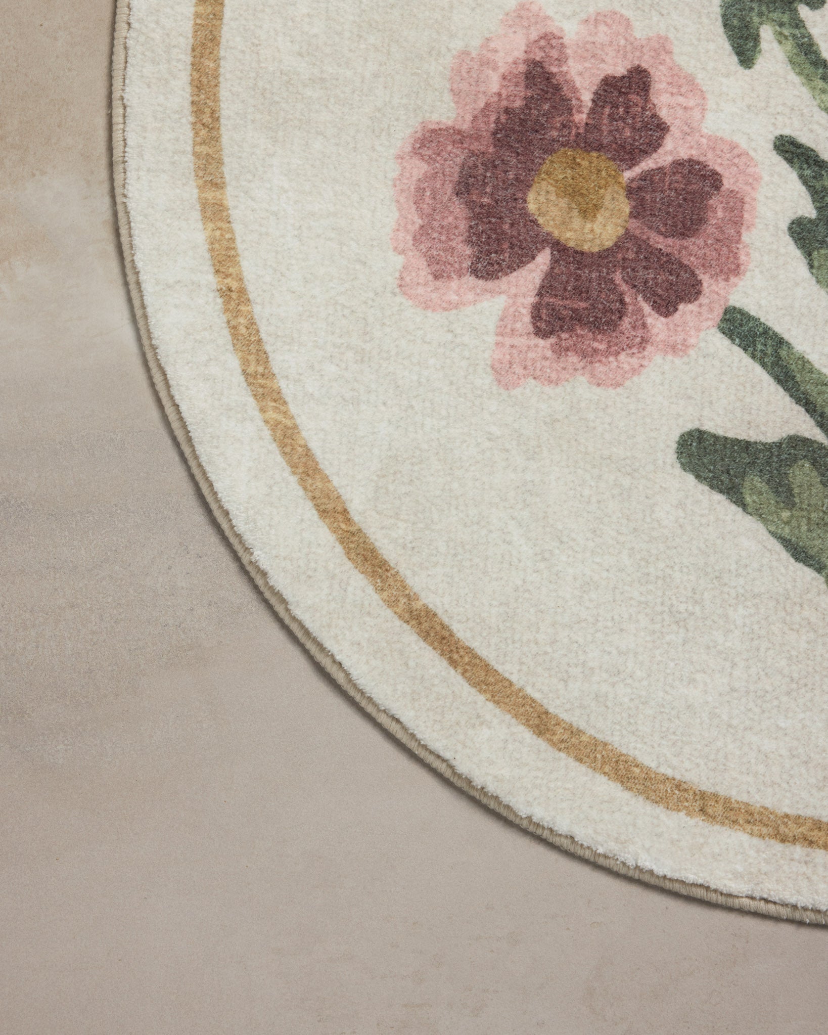 Chris Loves Julia x Loloi Clove Ivory / Pink Bath Mat - Rug & Weave