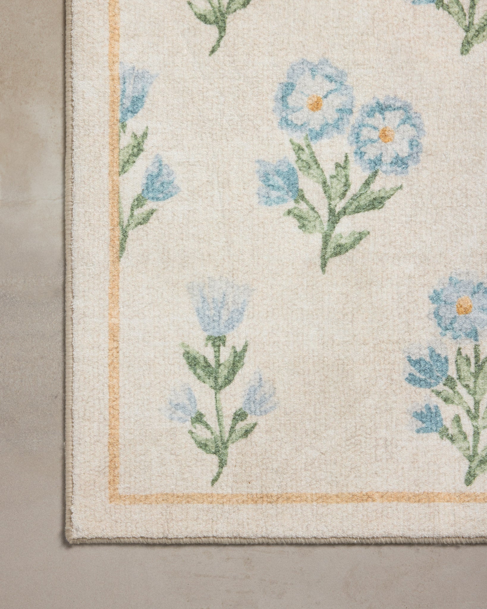 Chris Loves Julia x Loloi Clove Ivory / Lt. Blue Bath Mat - Rug & Weave