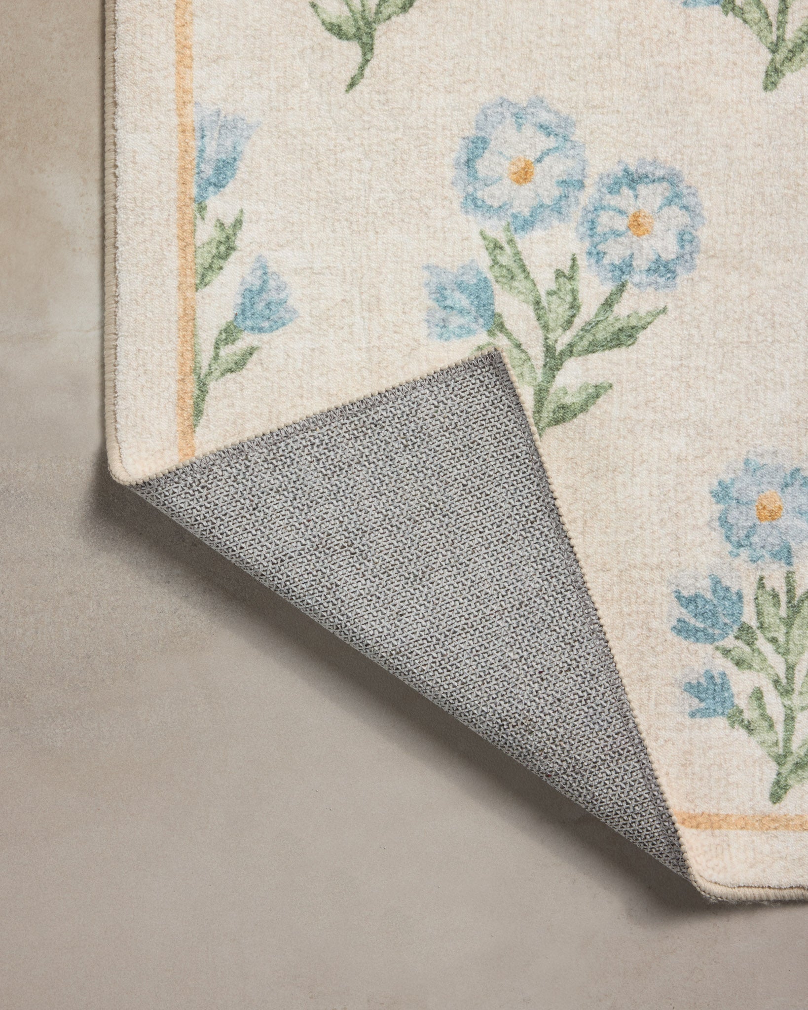 Chris Loves Julia x Loloi Clove Ivory / Lt. Blue Bath Mat - Rug & Weave