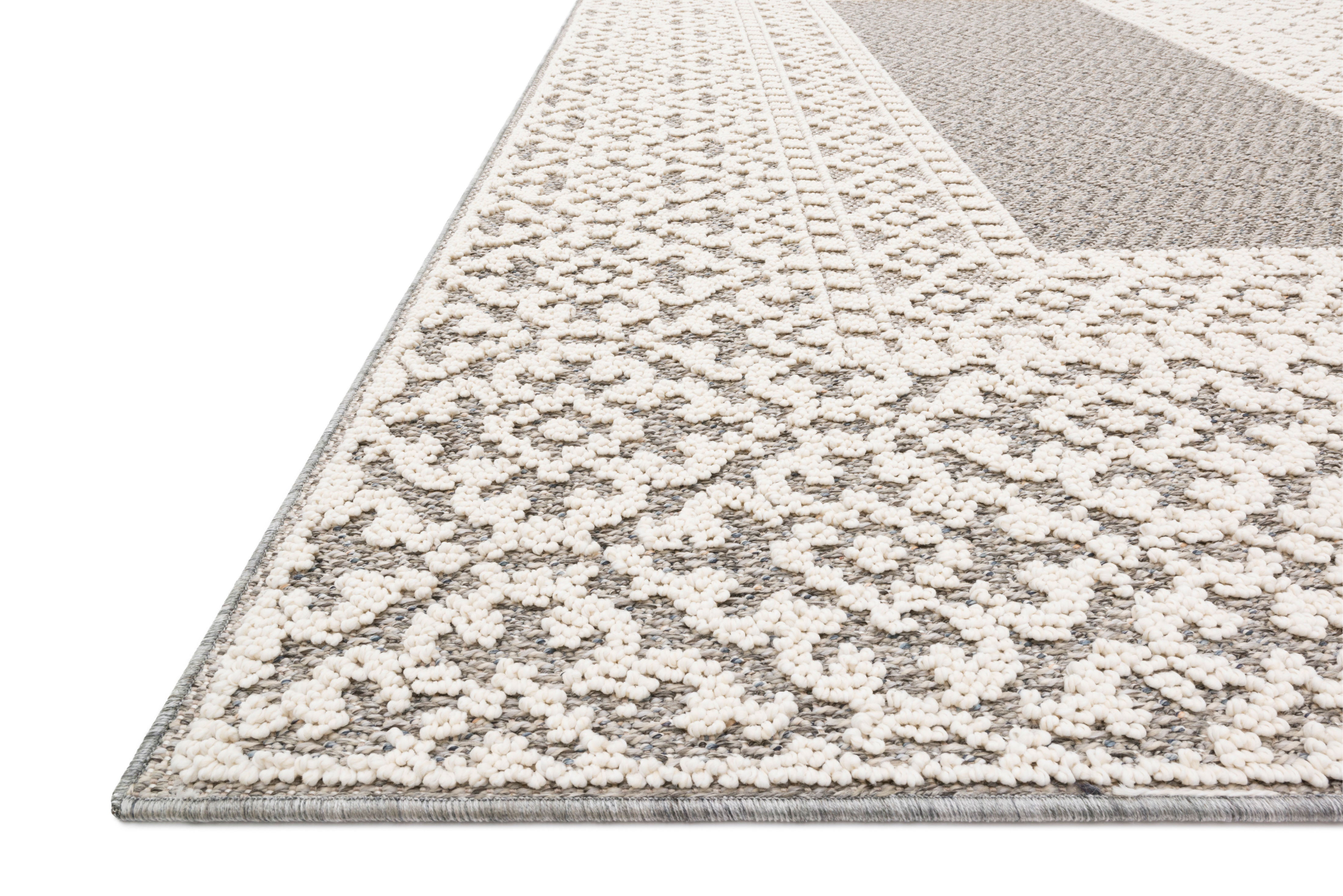 Loloi Cole Grey / Ivory Rug RUGS - synthetic Loloi