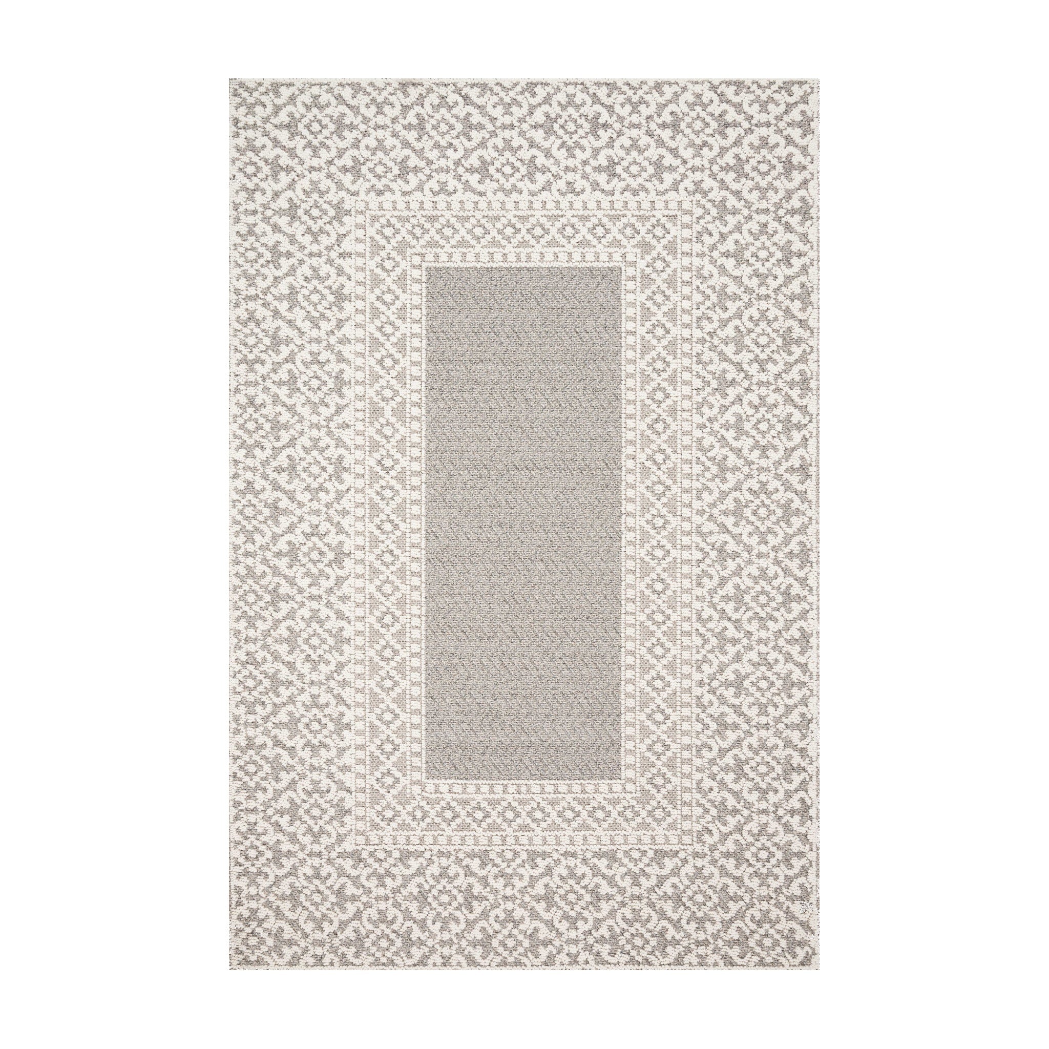 Loloi Cole Grey / Ivory Rug RUGS - synthetic Loloi 18" x 18"