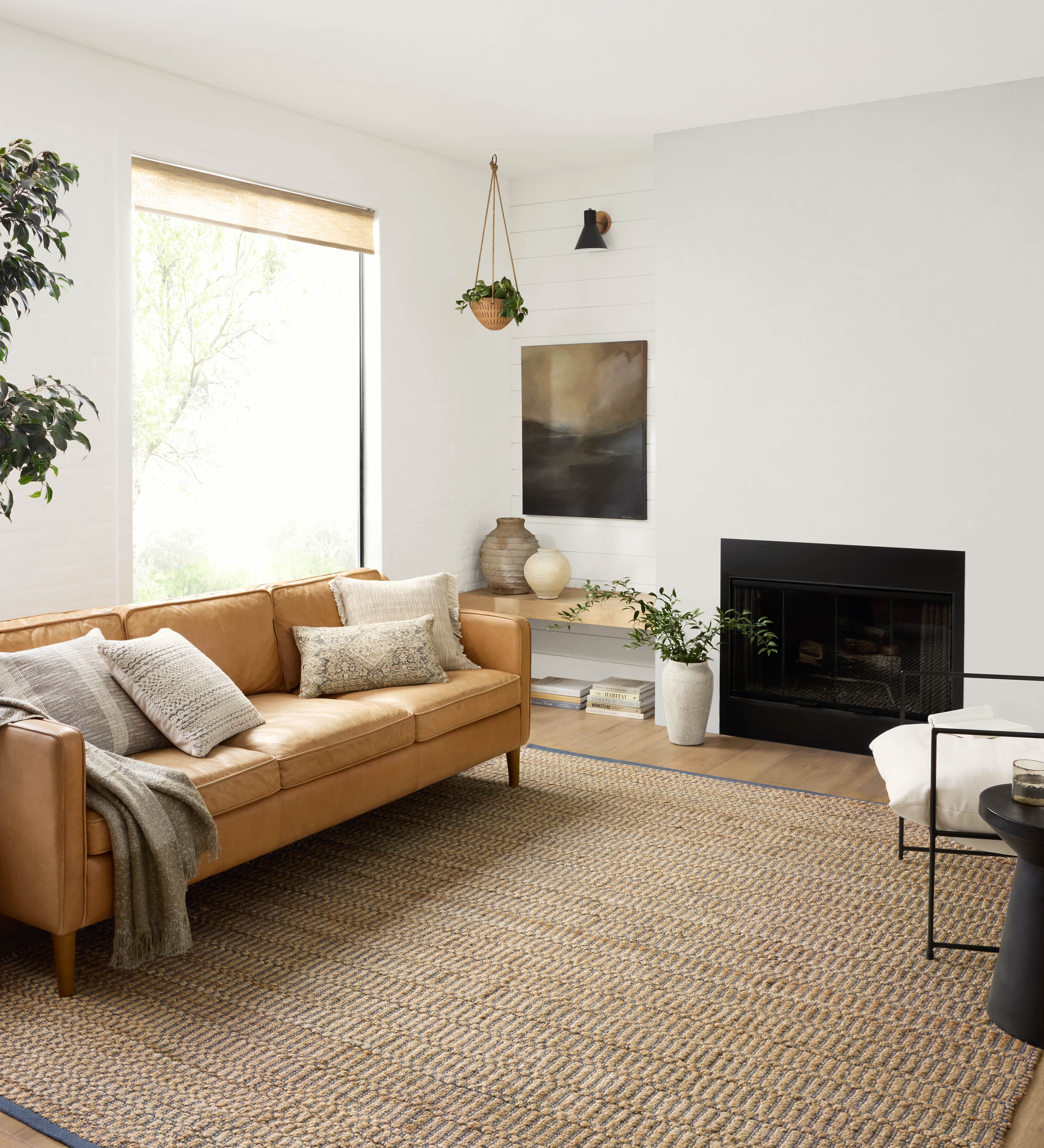 Angela Rose x Loloi Colton Natural/ Navy Rug 0-RUGS Loloi