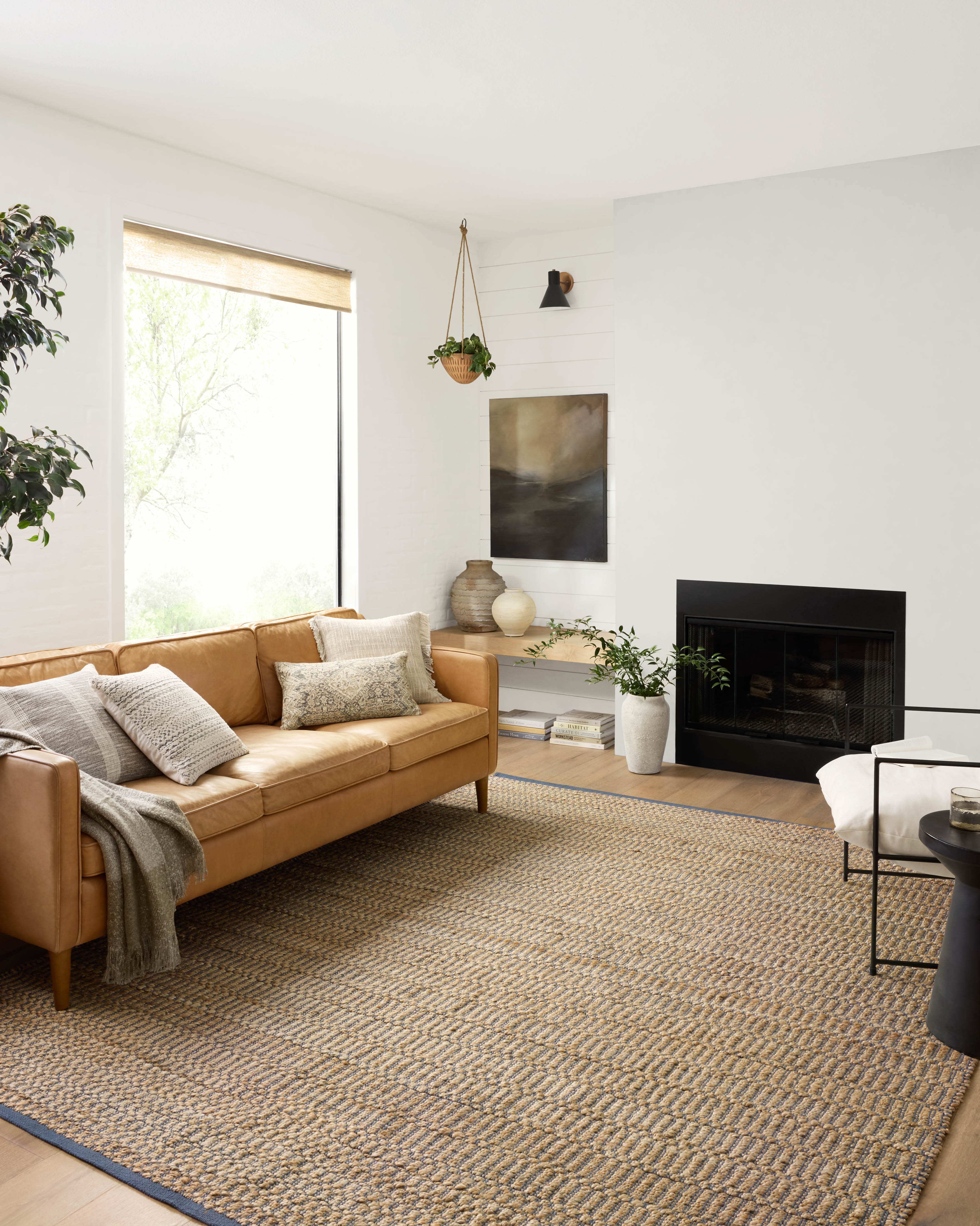Angela Rose x Loloi Colton Natural/ Navy Rug 0-RUGS Loloi