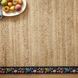 Rifle Paper Co. x Loloi Costa Natural / Black Rug 1-RUGS-patterned Loloi