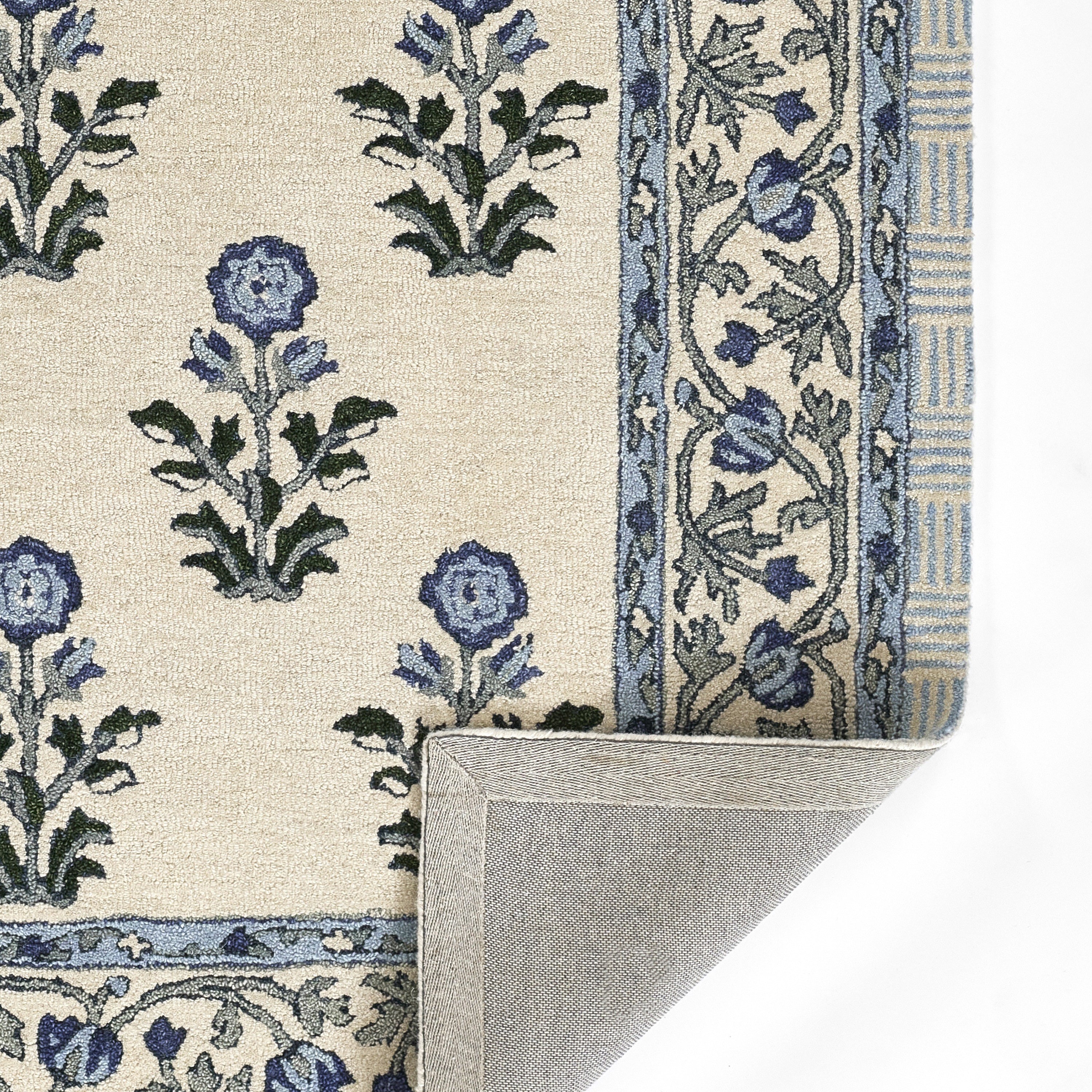 Cotswold Block Print Hand Tufted Rug RUGS - wool Momeni