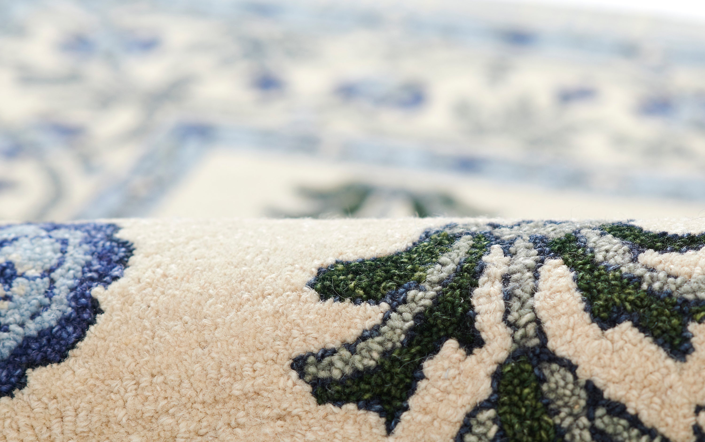 Cotswold Block Print Hand Tufted Rug RUGS - wool Momeni