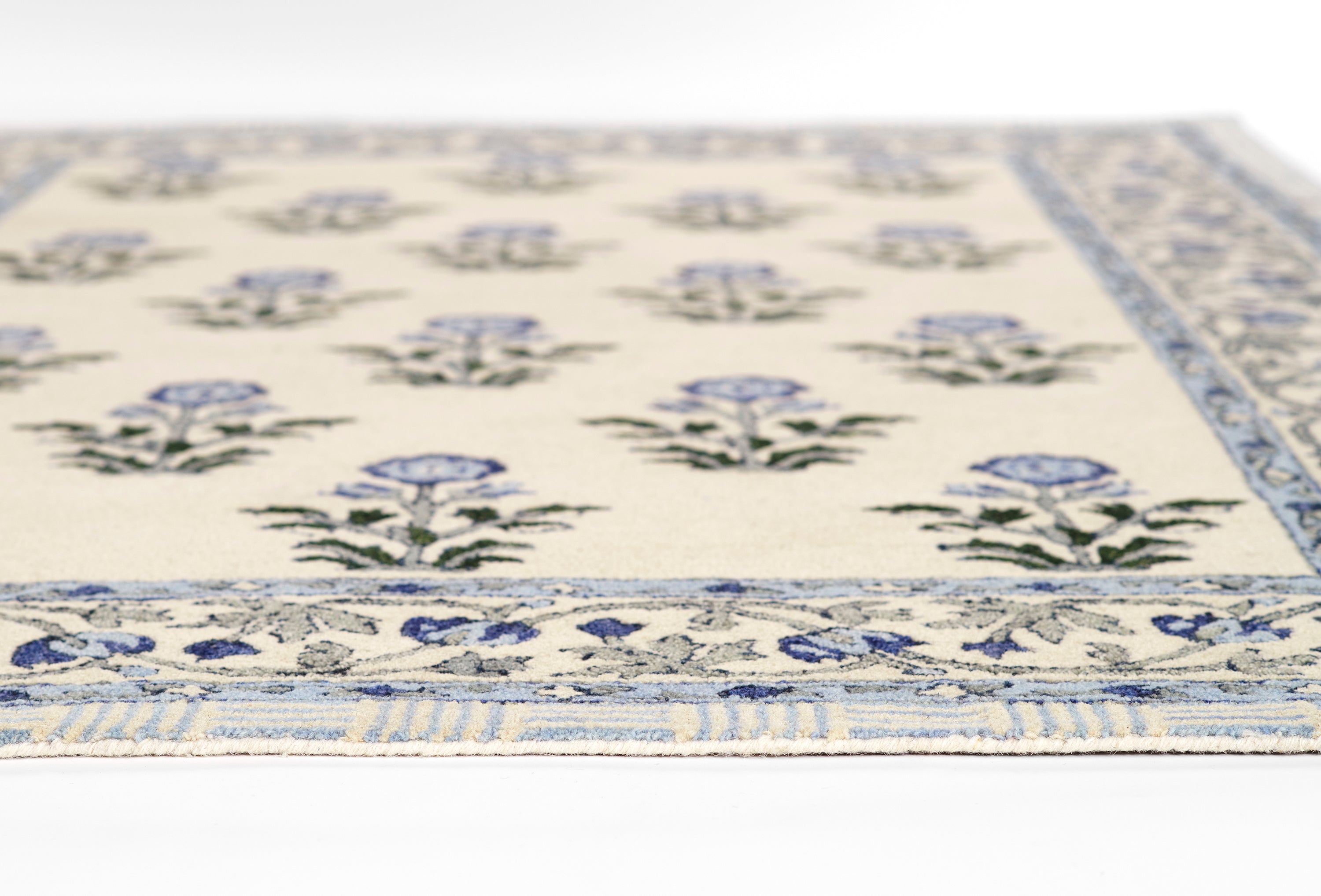 Cotswold Block Print Hand Tufted Rug RUGS - wool Momeni