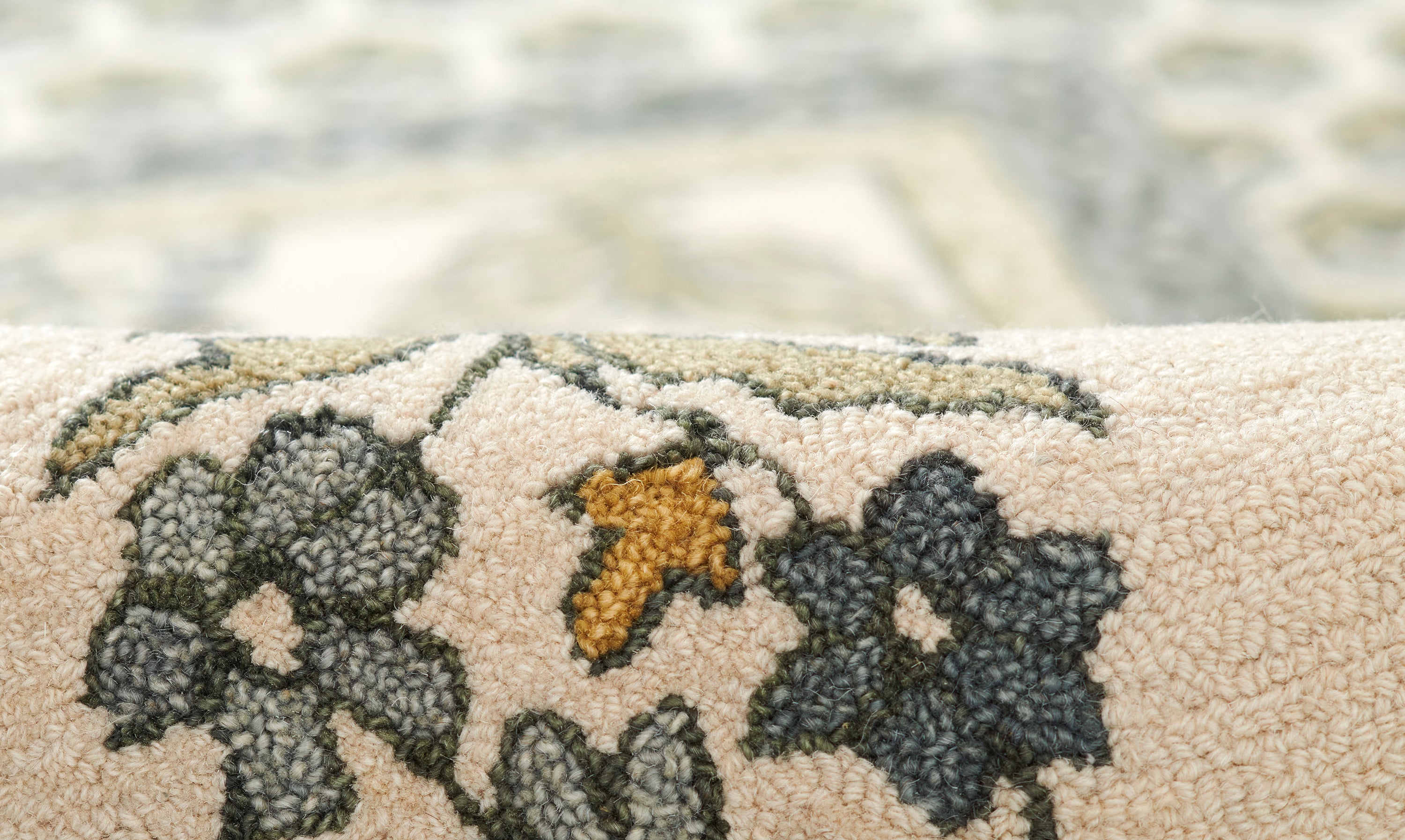 Cotswold Block Print Hand Tufted Rug RUGS - wool Momeni